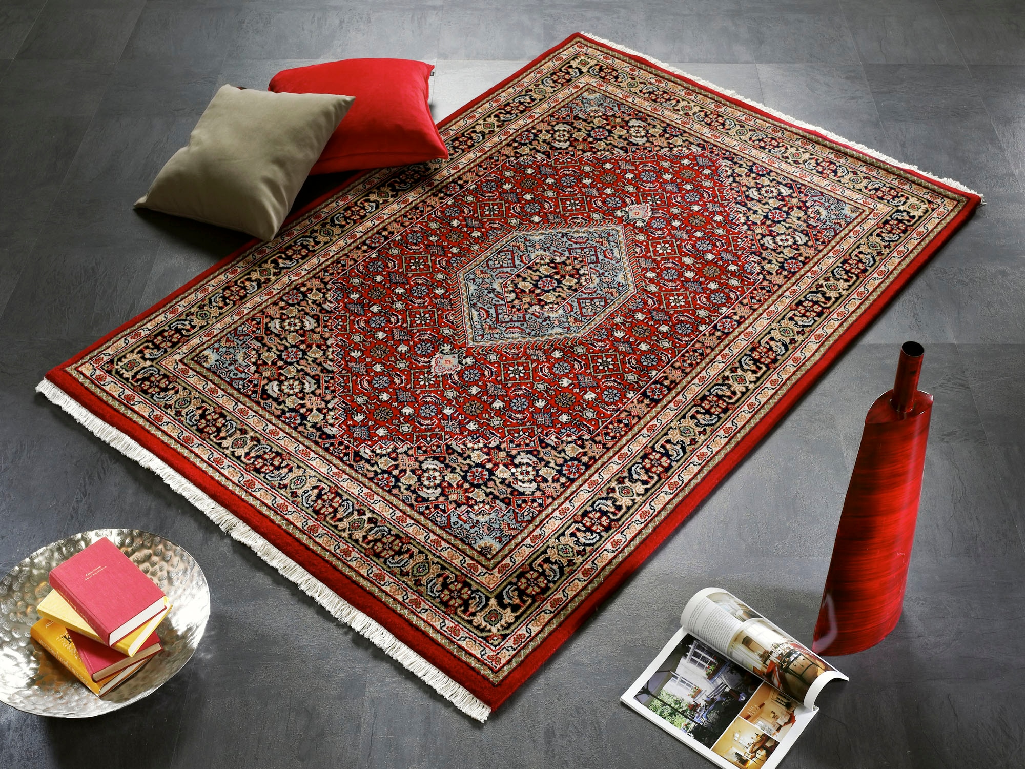 Image of OCI DIE TEPPICHMARKE Orientteppich "HIMALI BIDJAR" rechteckig 20 mm Höhe reine Wolle, handgeknüpft, mit Fransen, Wohnzimmer