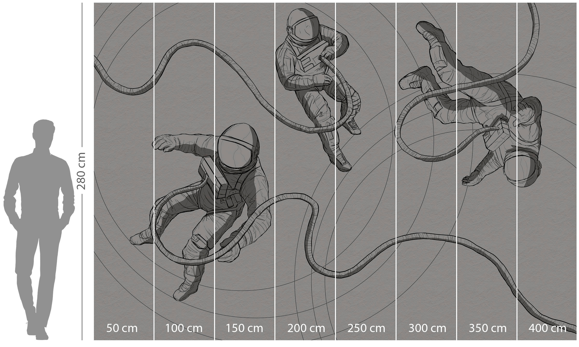 Komar Papier peint intissé »Digitaldruck Vlies -  Extraordinary Astronauts - Grösse 400 x 280 cm« imprimé Kinderzimmer