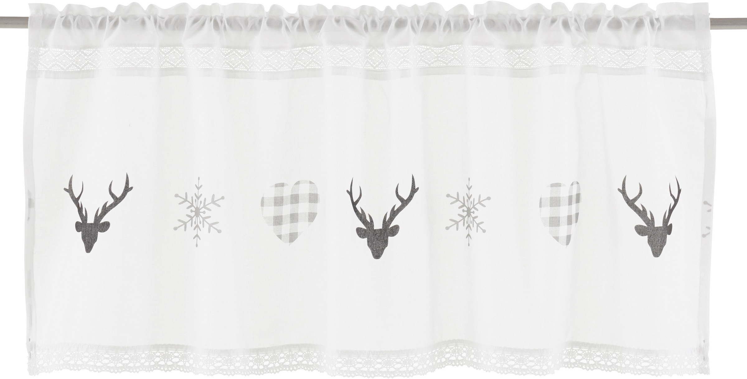 Image of my home Scheibengardine »Xaver«, (1 St.), Halbtransparent, Bedruckt, Baumwolle bei Ackermann Versand Schweiz