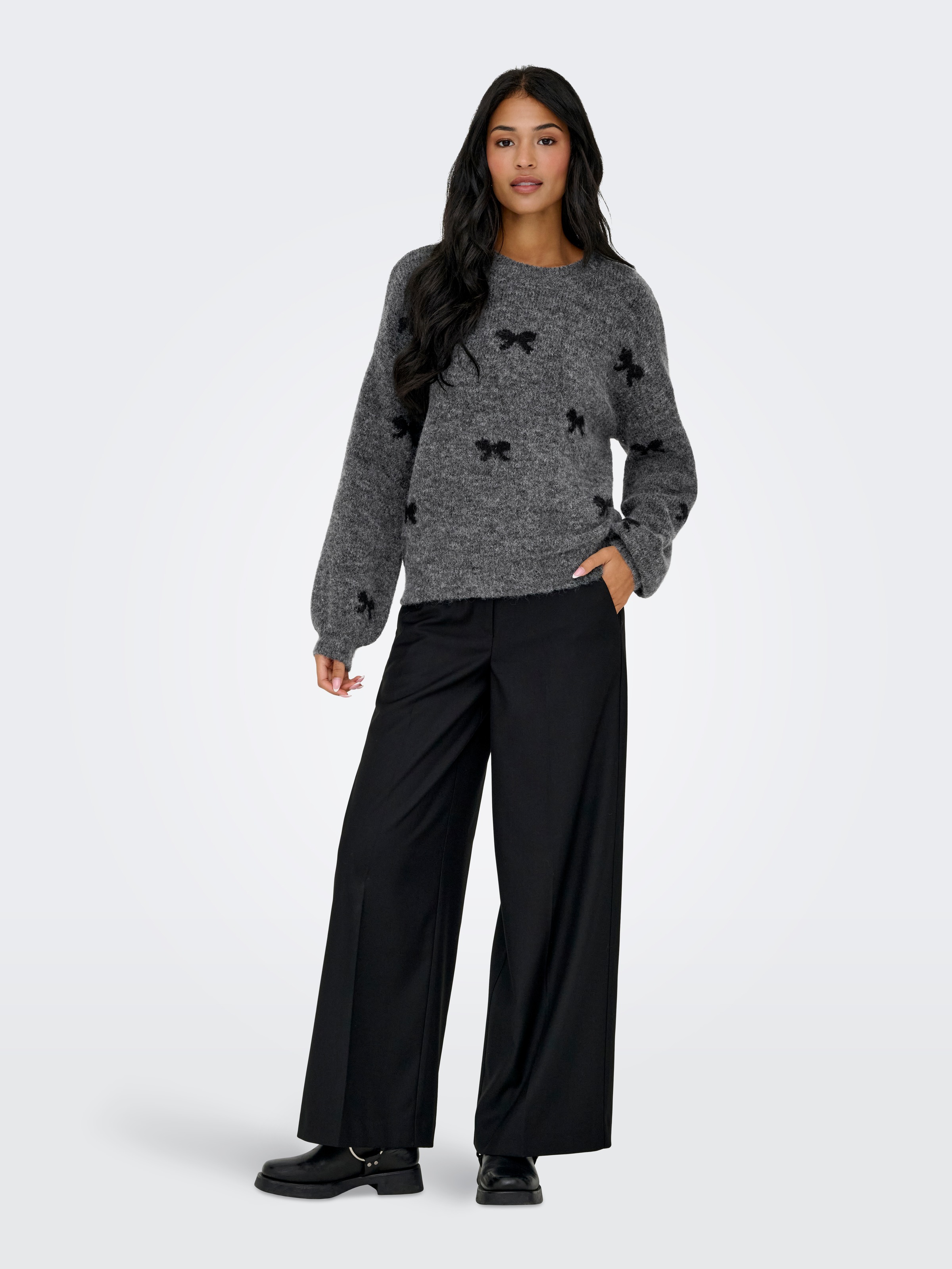 ONLY Pull à col rond »ONLBRUNHILDA LIFE LS BOW O-NECK KNT«