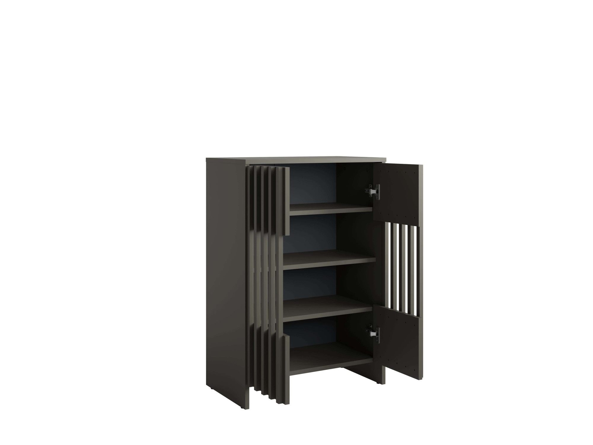 Home affaire Schuhschrank »MURET Schuhregal mit vier Fächer und zwei Türen, Lamellenfronten« Schuhkommode mit viel Stauraum, Masse B/T/H: 60/35,4/87 cm