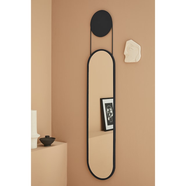 LeGer Home by Lena Gercke Wandspiegel »länglicher Spiegel, schwarz«, (1 St.),  Dekospiegel, Wanddeko, länglich oval, Rahmen aus Metall, modern bequem  kaufen