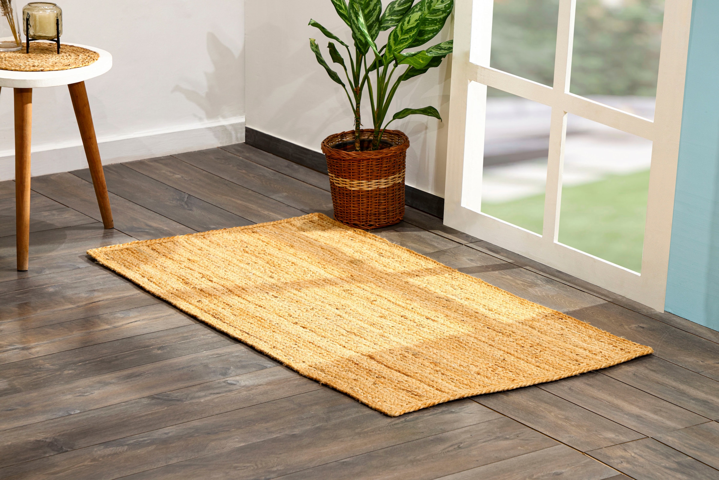 Myflair Möbel & Accessoires Läufer »Lola«, rechteckig, 10 mm Höhe, Juteteppich, Wendeteppich, handgeflochten, 100% Naturfaser, Boho-Style