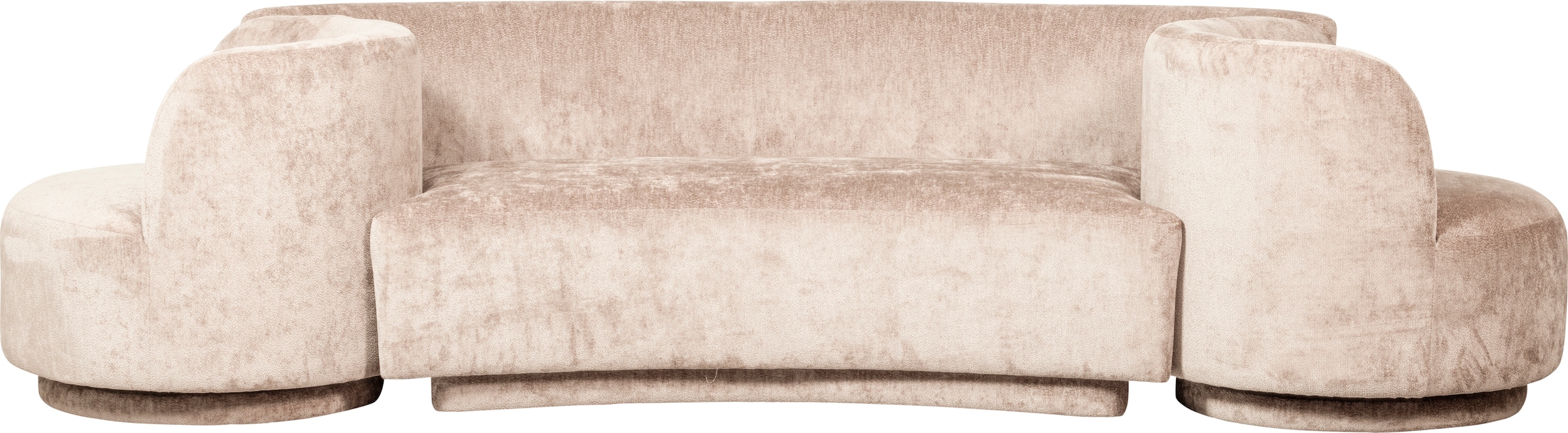 WOOOD Loungesofa »Combi Popular Chenille-Bezug organische Form H 72 x B 290 x T 97 cm« Mit 2 sessel, Tragkraft 400 kg, Maximale Verschleissfestigkeit
