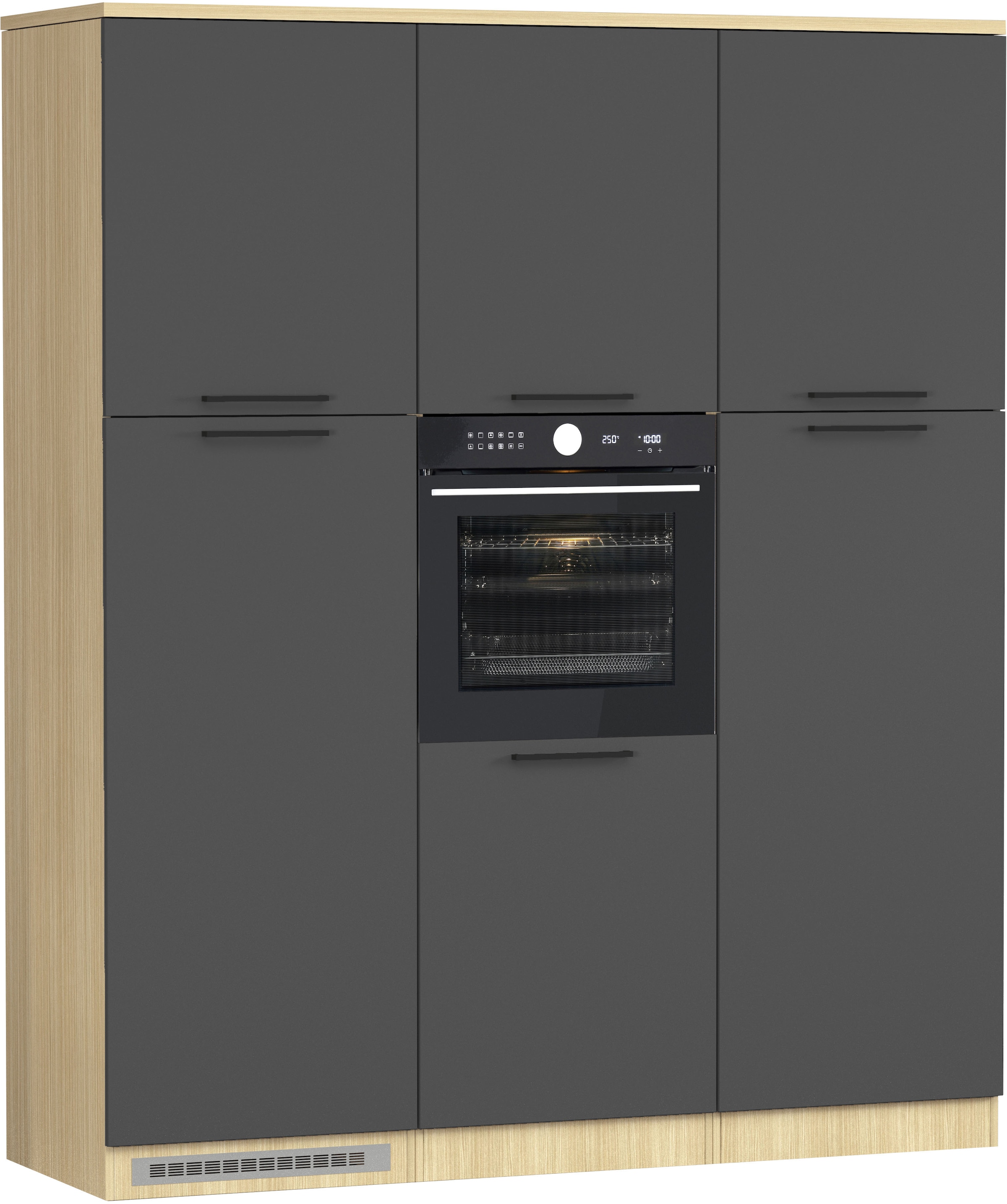 KOCHSTATION Küchenzeile »Luna, Küchenblock, Kücheninsel, Hängeschrank, Made in Italy« 3er-Set, Metallgriffe, Soft-Close-Funktion, inklusive Spüle