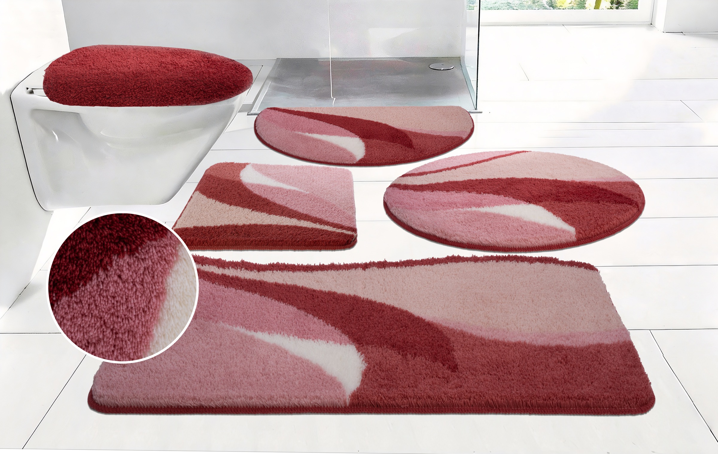 Image of GOODproduct Badematte "Magnus, Badvorleger, Badezimmer Teppich" Höhe 20 mm rutschhemmend beschichtet schnell trocknend strapazierfähig mehrfarbig, Badteppich, Badematten auch als 2 teiliges Set & rund