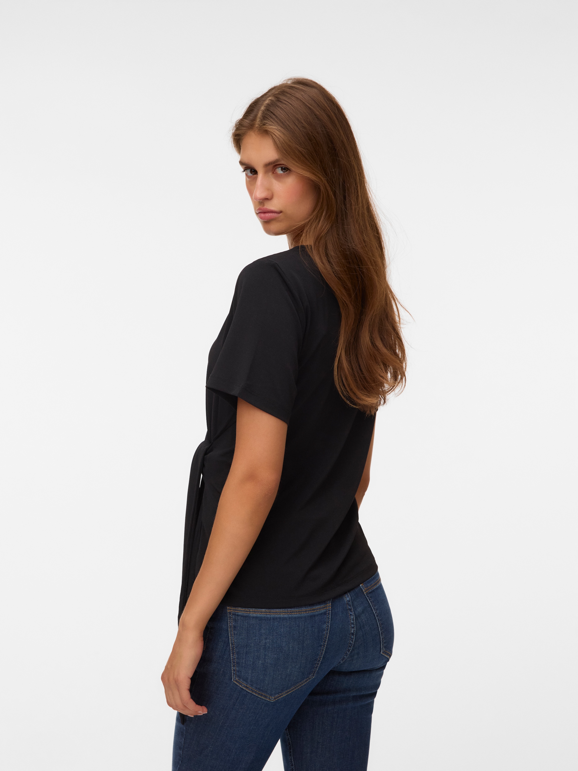 Vero Moda T-shirt à manches courtes »VMJILL SS TOP JRS NOOS« mélange de matériaux, coupe régulière