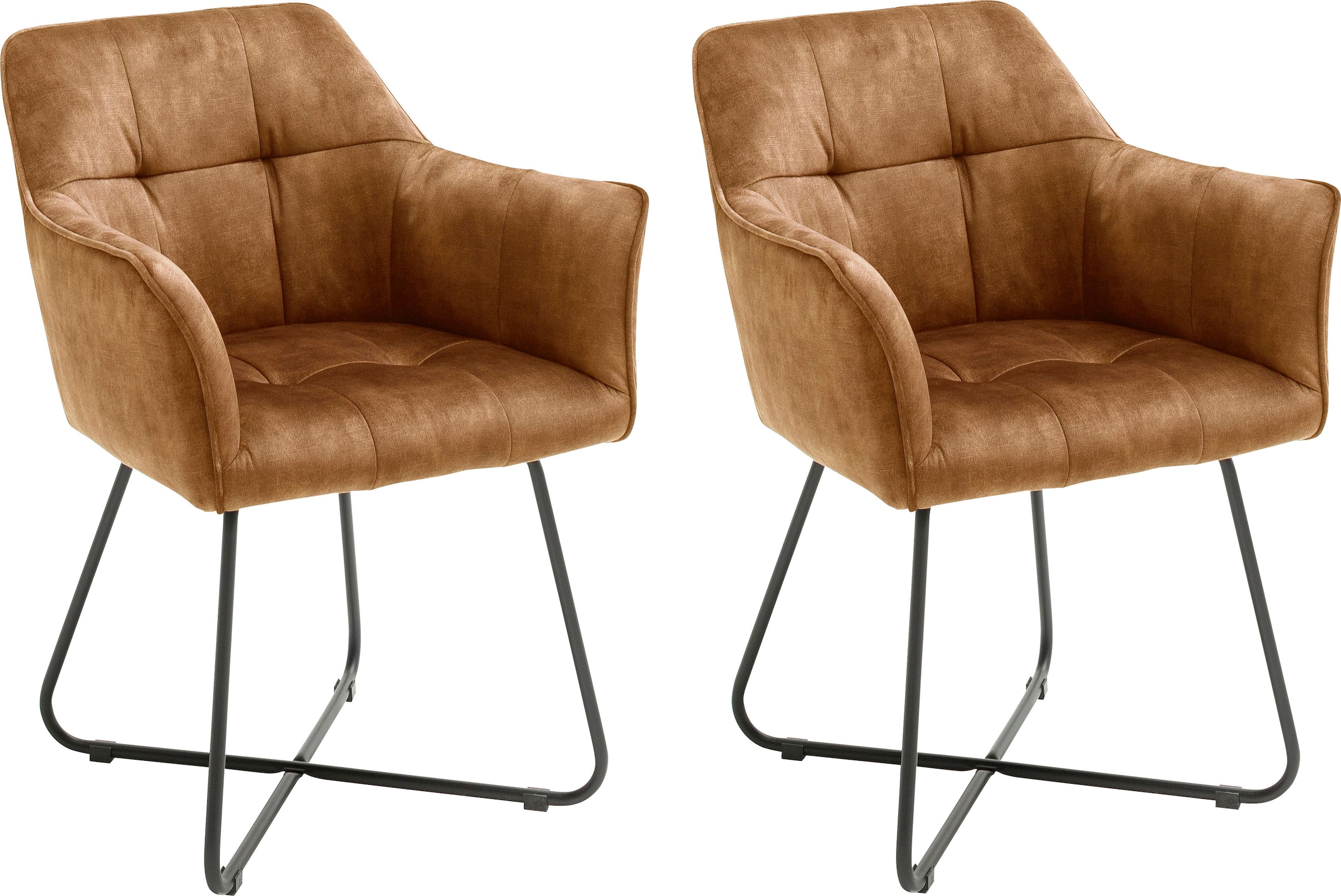 MCA furniture Esszimmerstuhl Kg mit Keder, Stuhl 2 Vintage, Vintage (Set), jetzt bis 120 belastbar kaufen Veloursoptik St., »Panama«