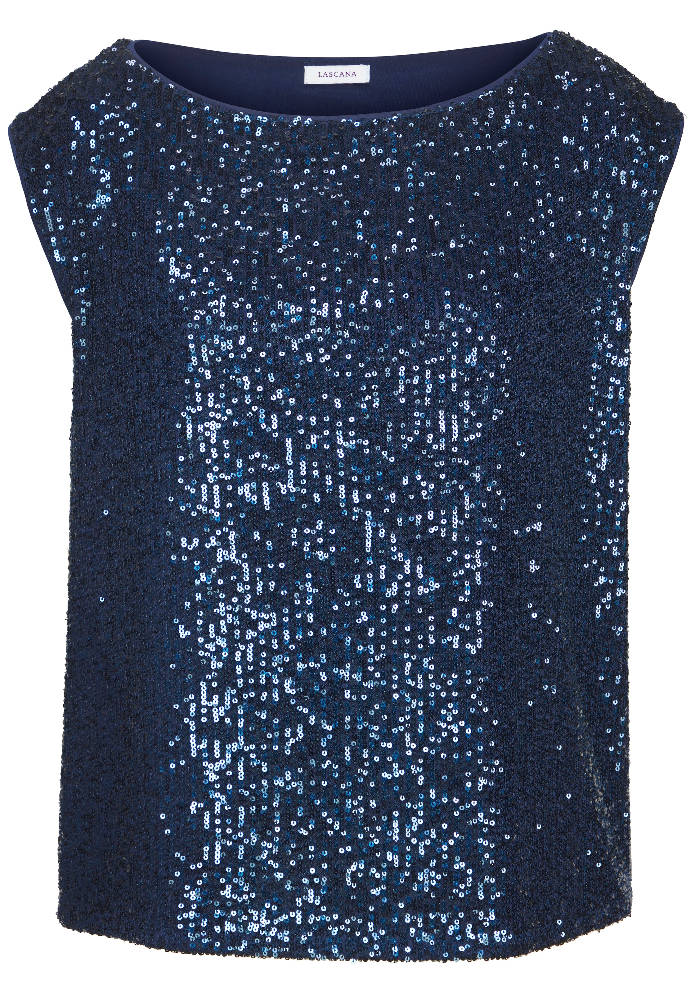 LASCANA Paillettenshirt, mit breiten Trägern, Partytop, festlich