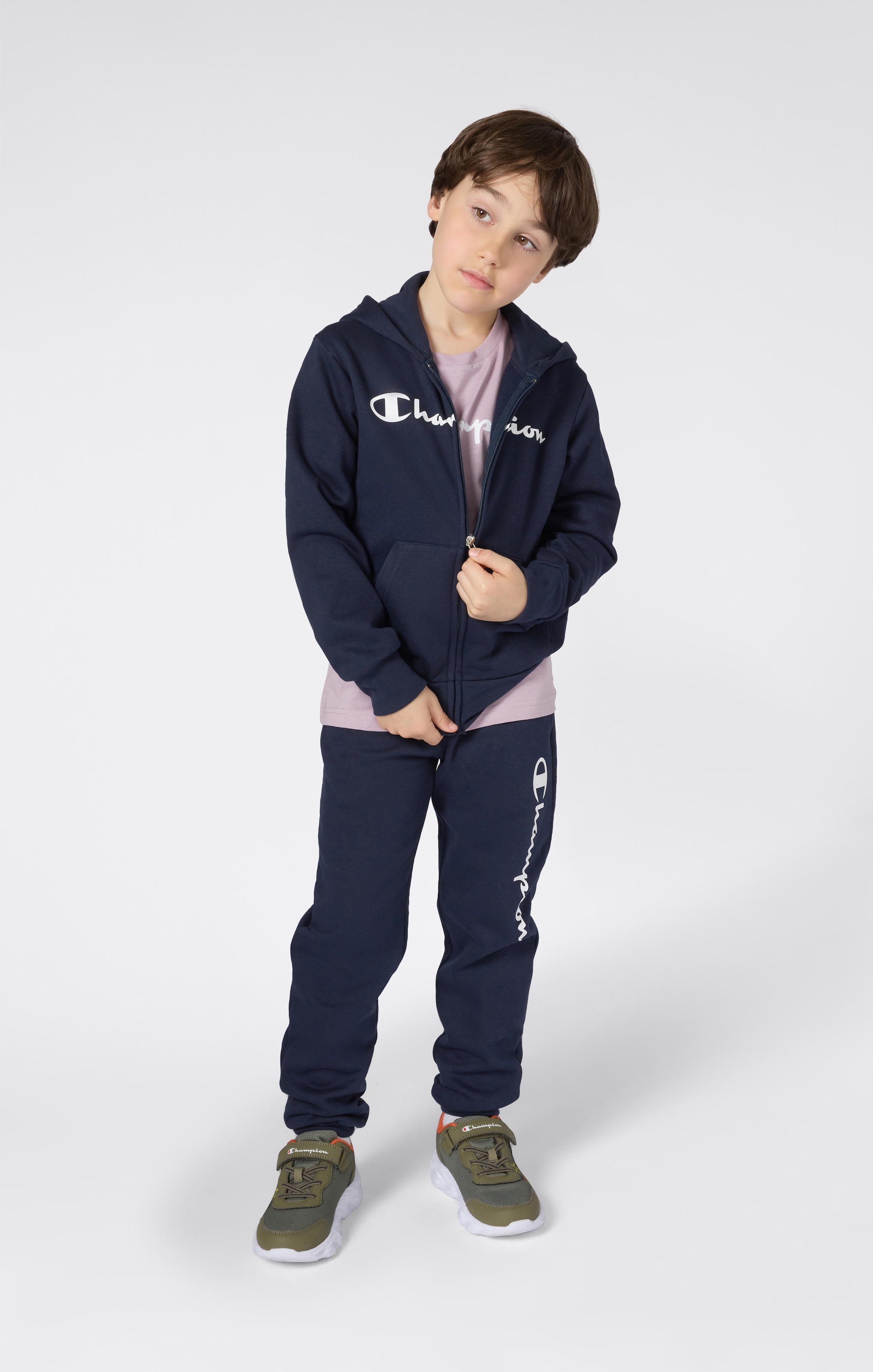 Champion Sweat à capuche »BASICS Fleece Full Zip Sweatshirt« avec capuche, en mélange de coton, manches longues