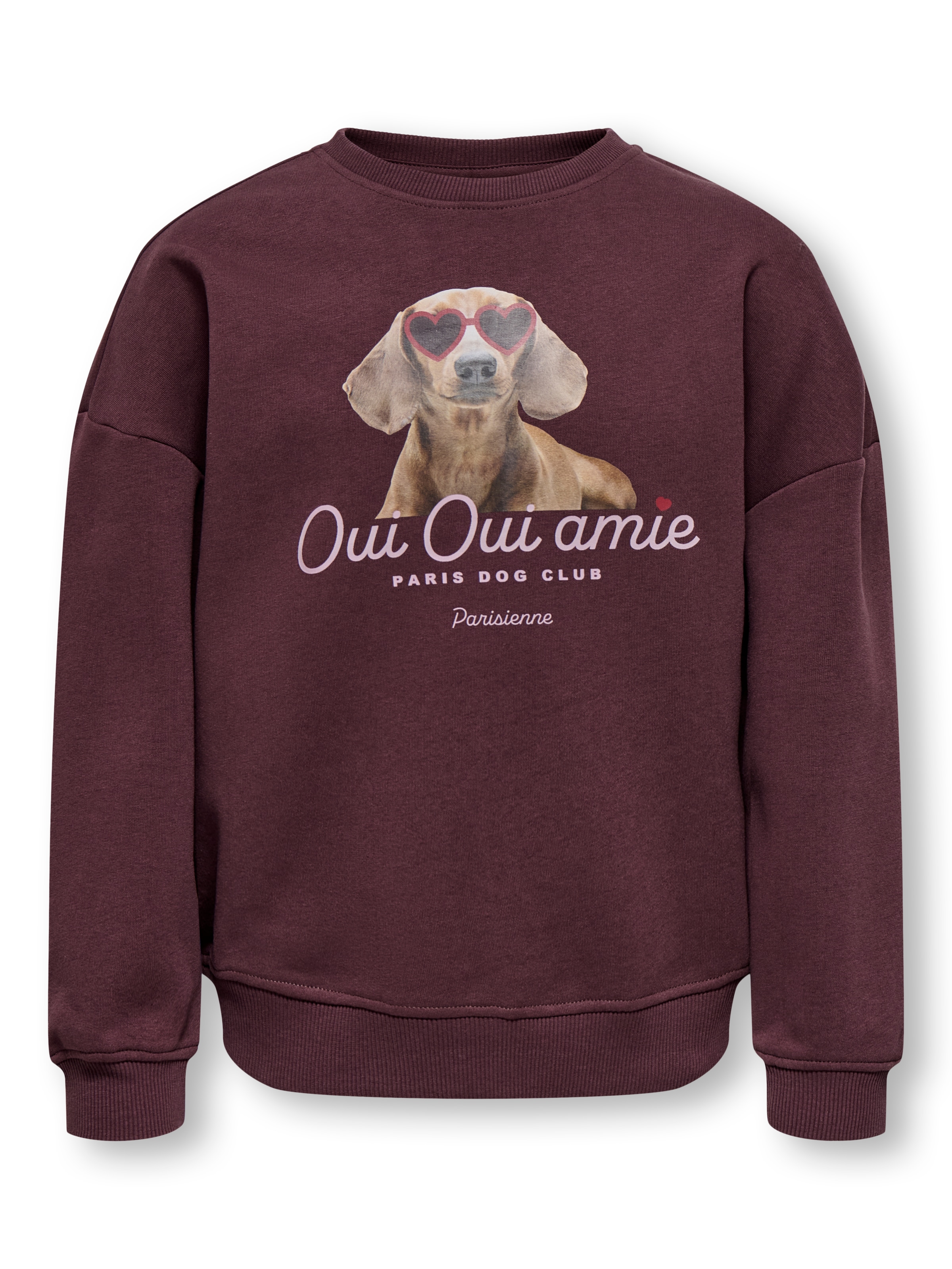 KIDS ONLY Sweat-shirt »KOGBILA L/S OVZ PRINT O-NECK SWT NOOS«, mélange de coton, oversize
