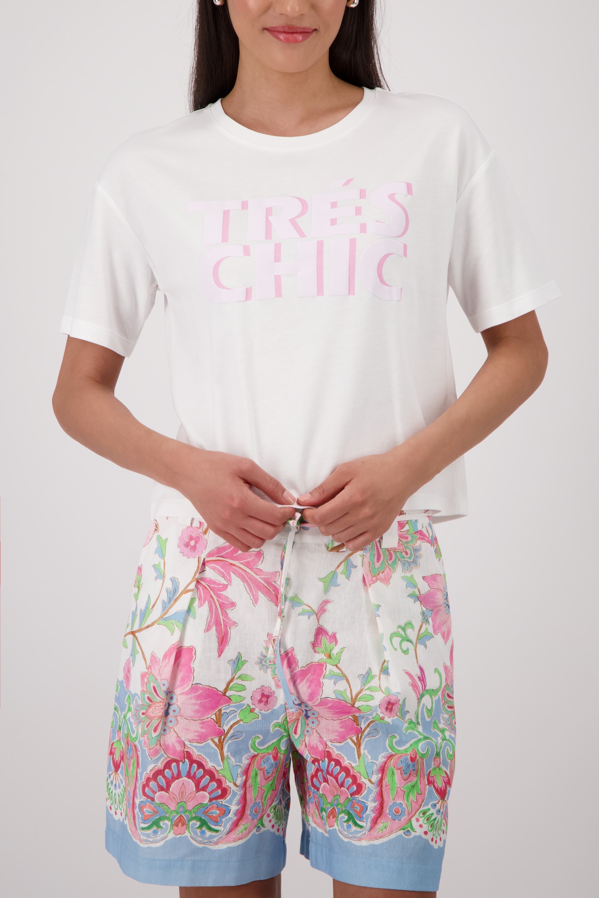 Image of Monari Rundhalsshirt "Shirt Schrift" mit Buchstabenprint