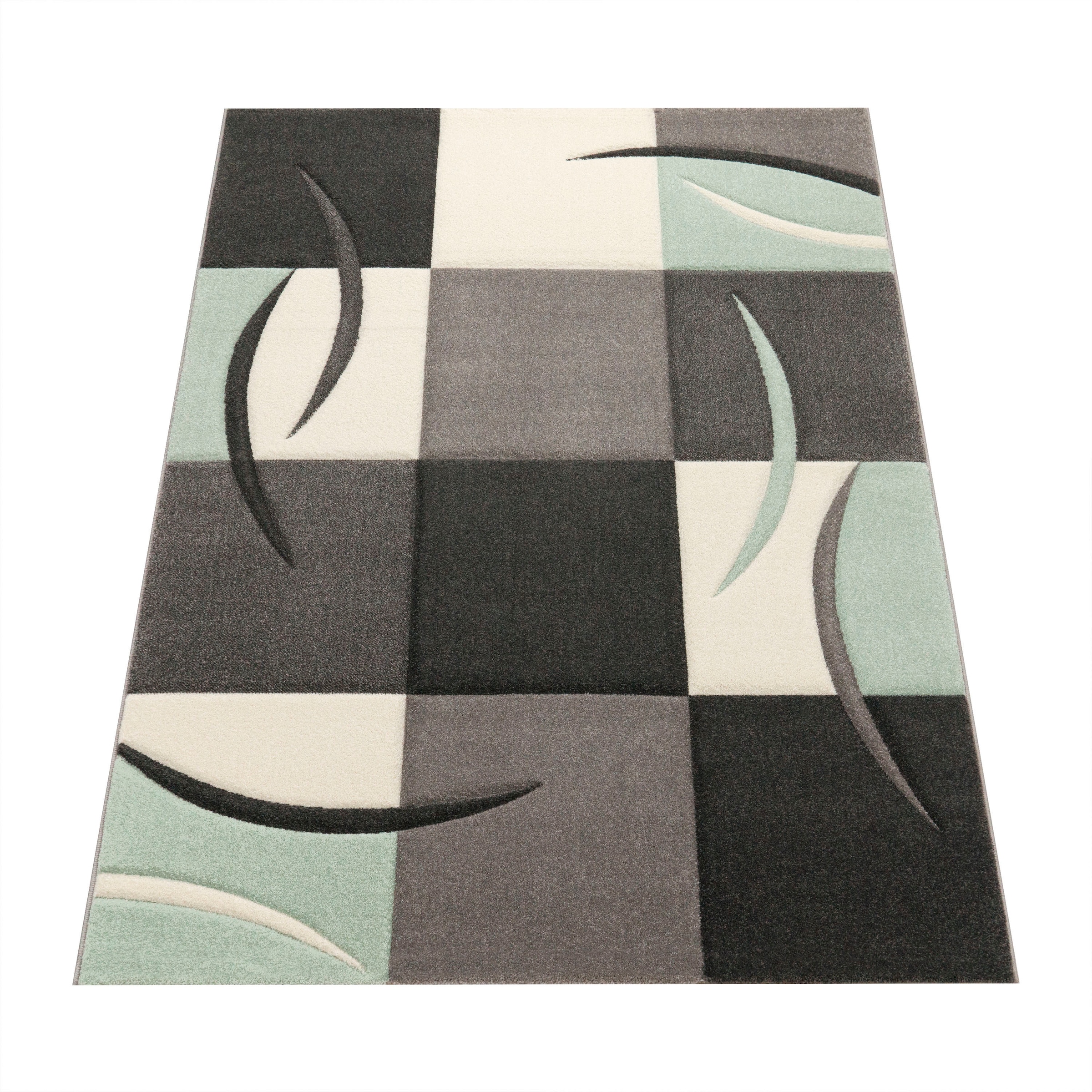 Paco Home Teppich »Lara Konturenschnitt kaufen mit modernes -Farben, Pastell Design, jetzt Kurzflor, 235«, rechteckig