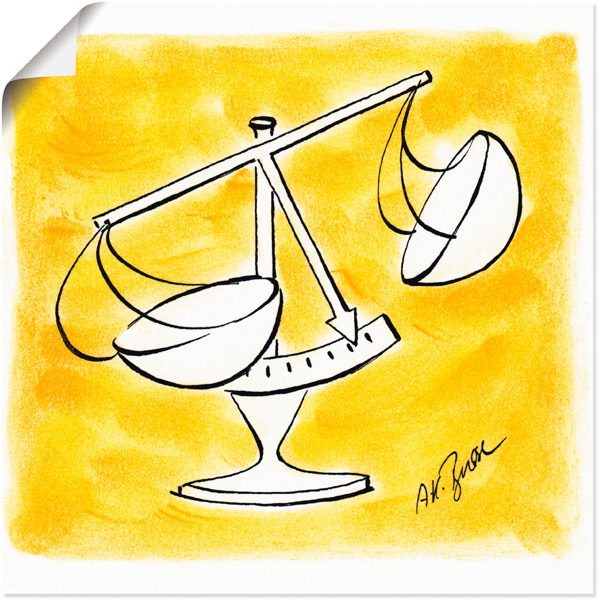 Image of Artland Wandbild »Serie Sternzeichen Waage«, Sternzeichen, (1 St.), in vielen Grössen & Produktarten -Leinwandbild, Poster, Wandaufkleber / Wandtattoo auch für Badezimmer geeignet bei Ackermann Versand Schweiz