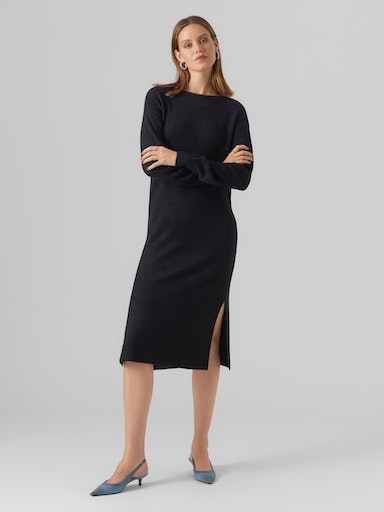 Strickkleid »VMLEFILE LS BOATNECK CALF DRESS NOOS«