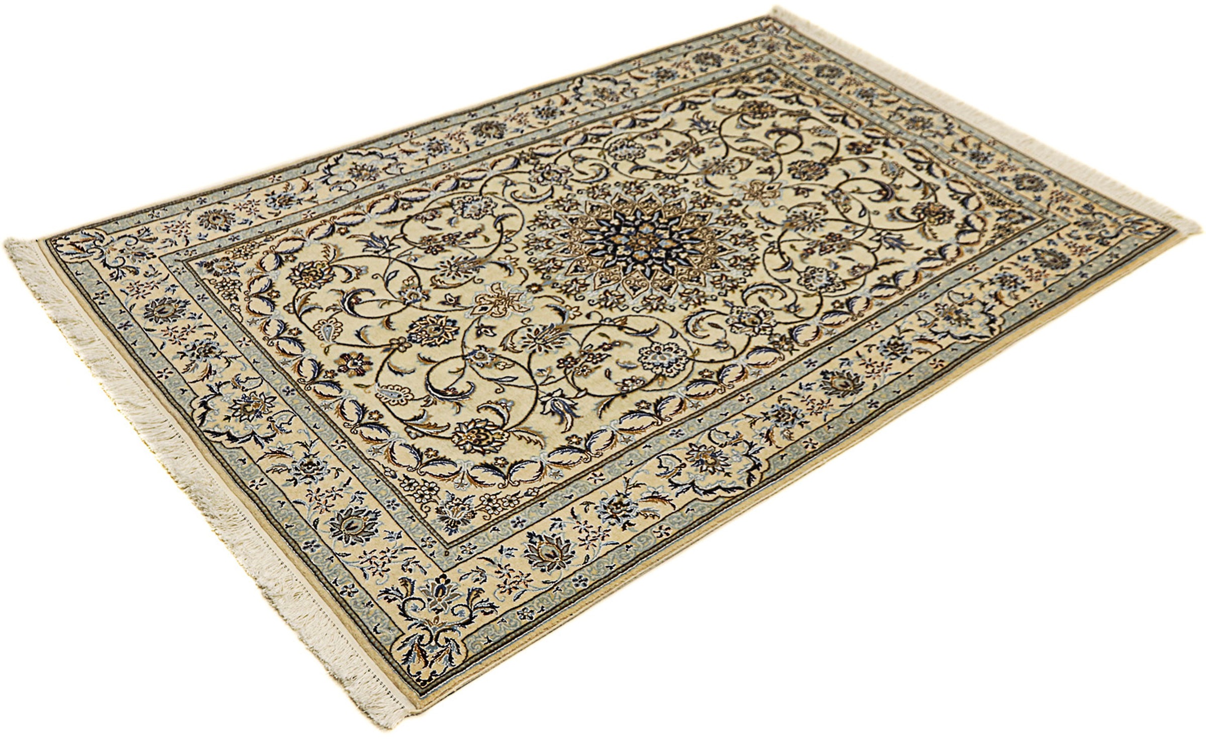 Image of morgenland Orientteppich »Perser - Nain - Premium - 156 x 102 cm - beige«, rechteckig, 6 mm Höhe, Wohnzimmer, Handgeknüpft, Einzelstück mit Zertifikat bei Ackermann Versand Schweiz