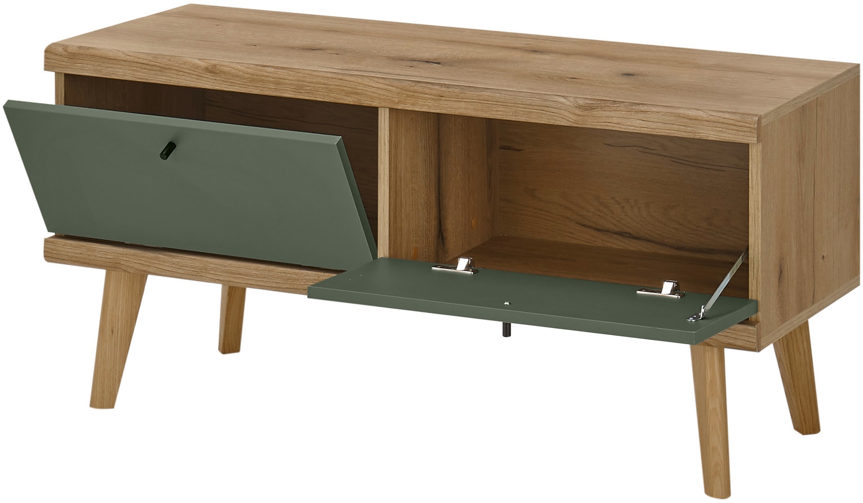 INOSIGN Wohnwand »MAVAS«, (Set, 4 St.), in moderner Trendfarbe, Griffe aus Metall (Schwarz), Breite 341 cm