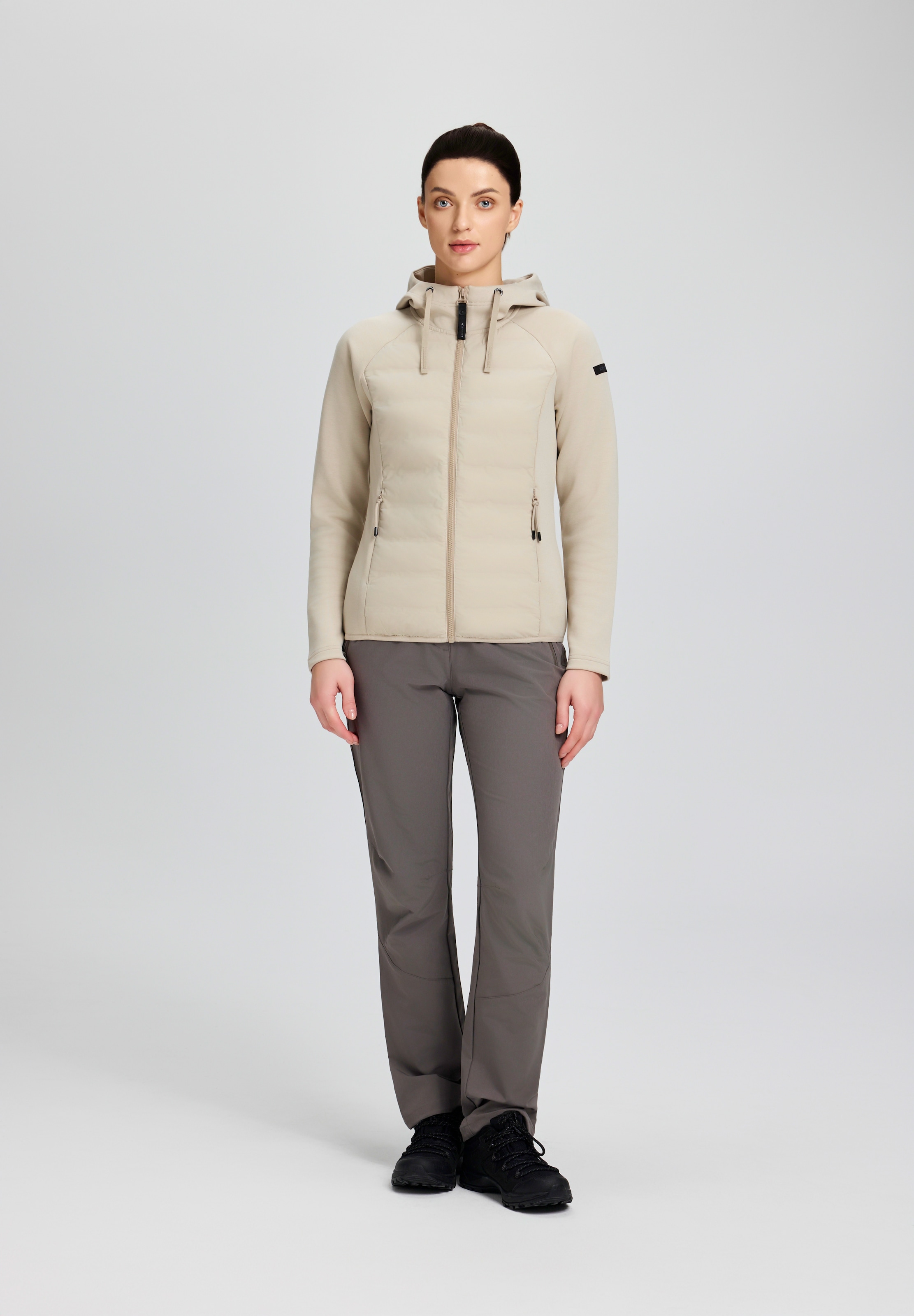 Icepeak Hybridjacke »ICEPEAK ASHBURN« mit fester Kapuze und Kordelzügen, aus 4-Wege-Stretch-Material