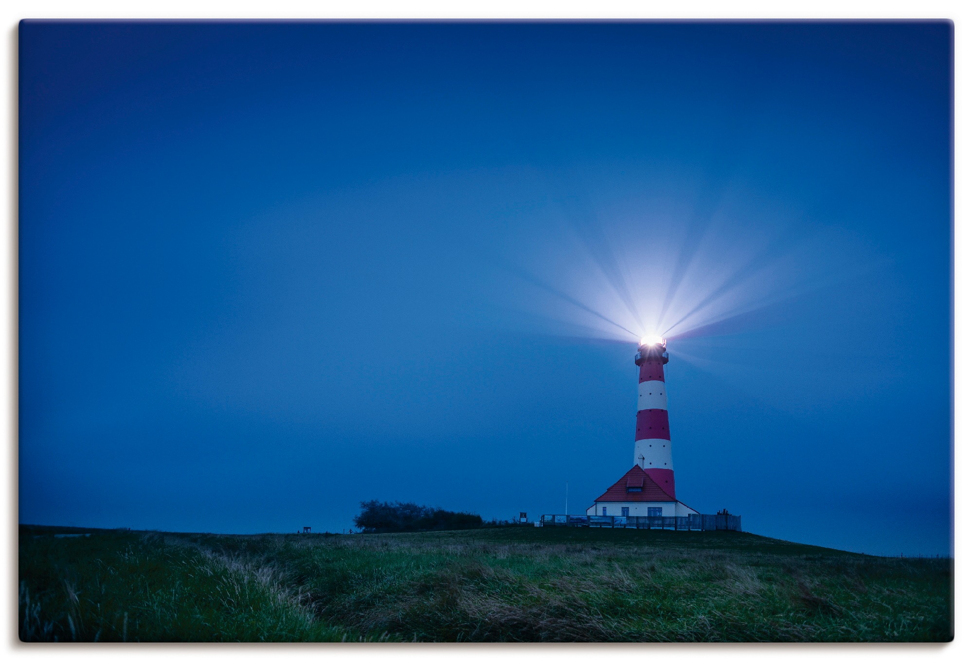 Image of Artland Wandbild »Leuchtturm Westerheversand am Abend«, Gebäude, (1 St.), in vielen Grössen & Produktarten - Alubild / Outdoorbild für den Aussenbereich, Leinwandbild, Poster, Wandaufkleber / Wandtattoo auch für Badezimmer geeignet bei Ackermann Versand S