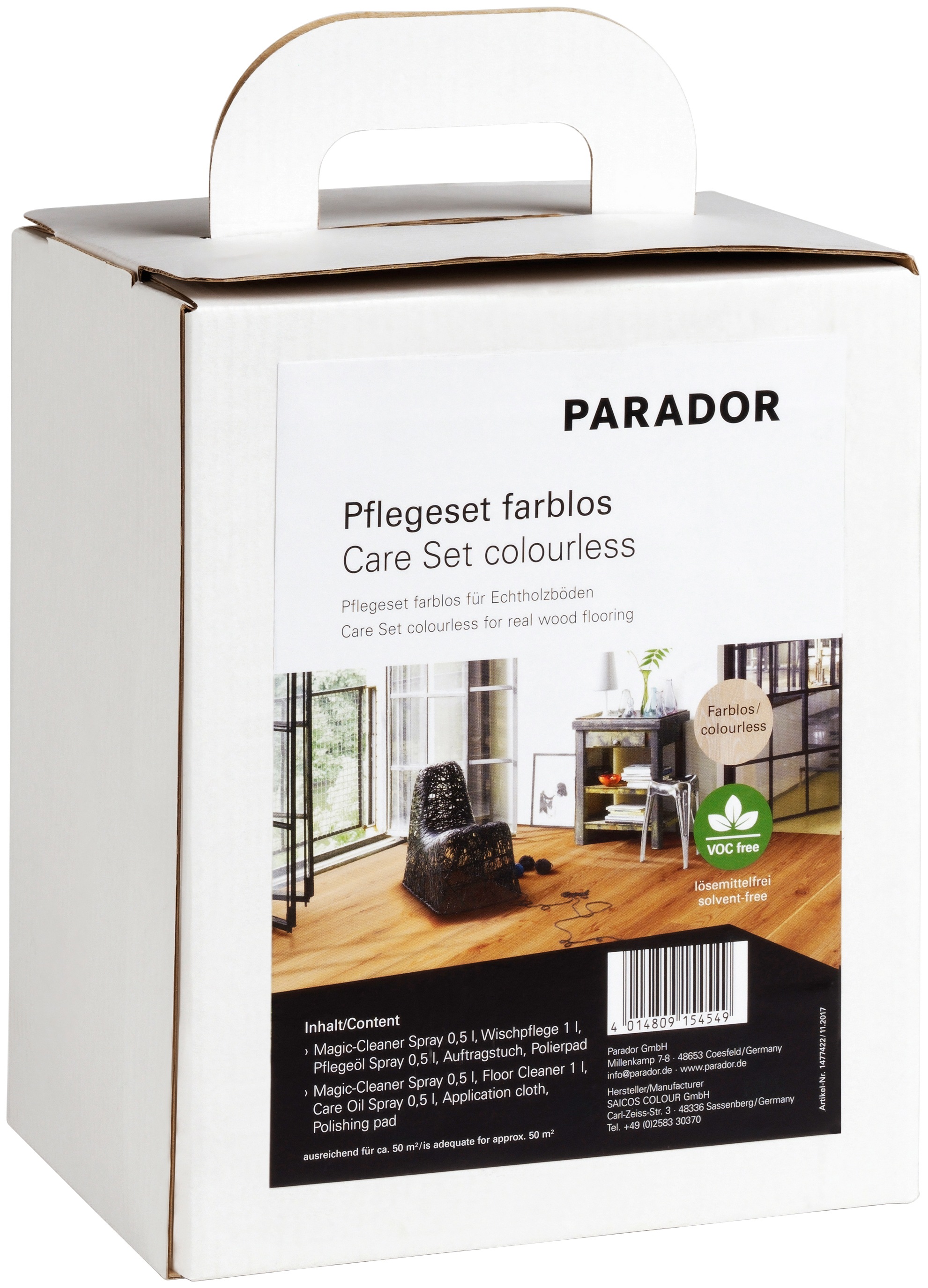 Image of PARADOR Bodenpflegemittel »farblos Parkett«, (Set, 5 St.), für Echtholzböden bei Ackermann Versand Schweiz