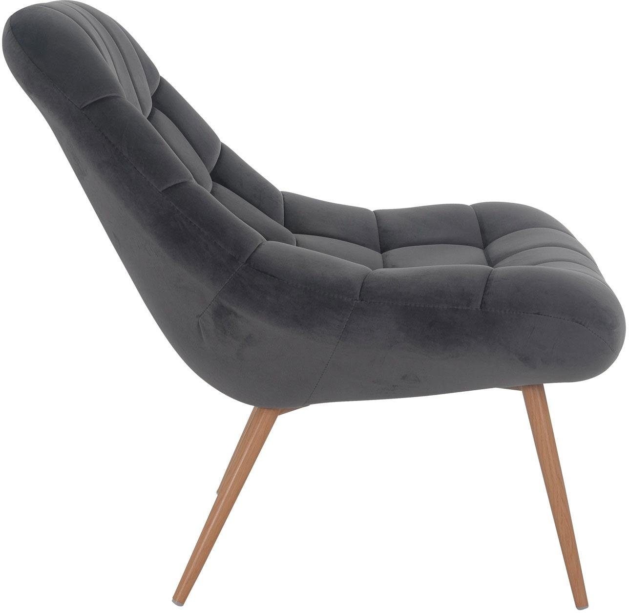 SalesFever Fauteuil de relaxation »Toulon - Komfortabler Loungesessel« mit XXL-Steppung, mit schwarzen oder naturfarbenen Beinen