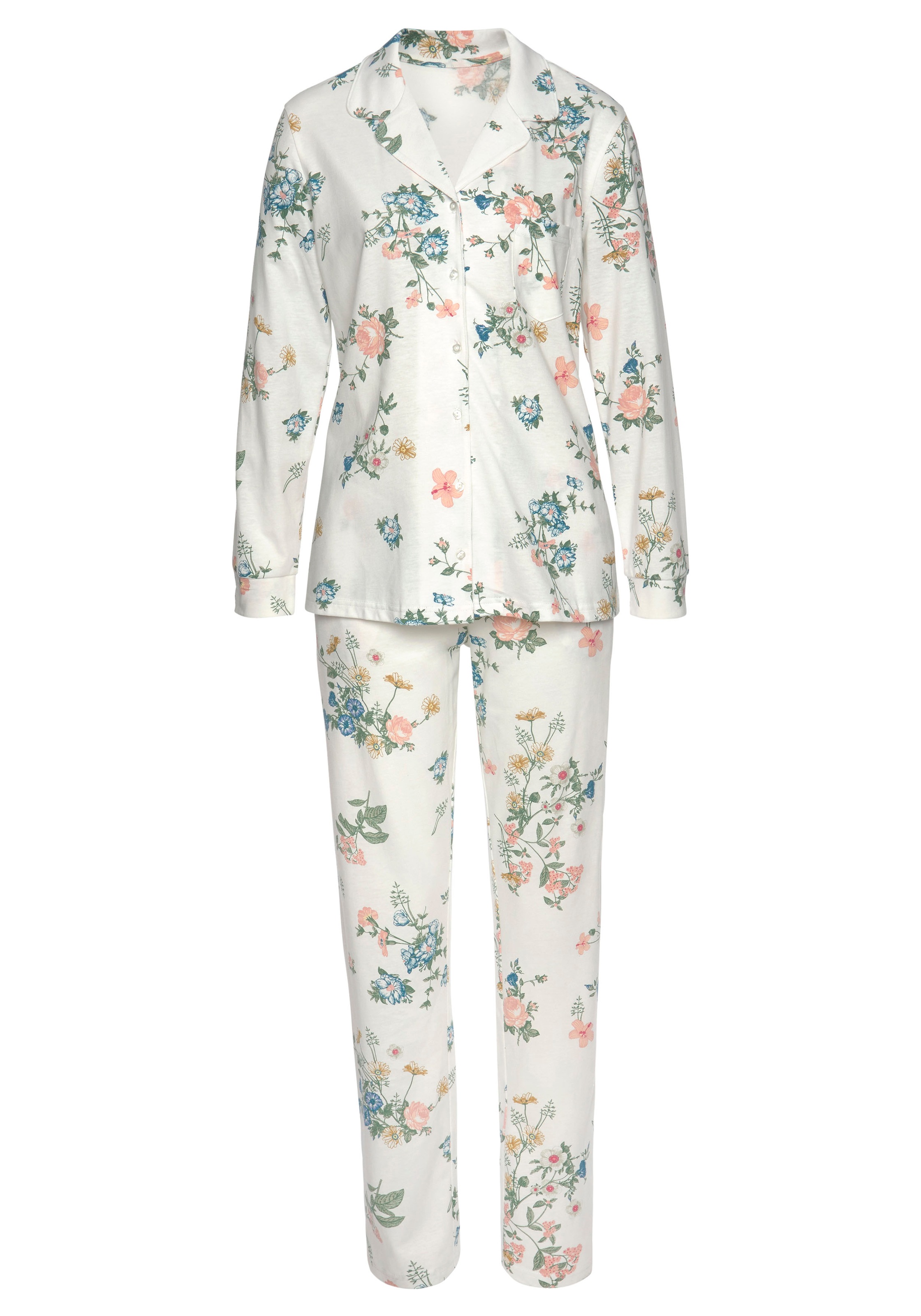 Vivance Dreams Pyjama, (2 tlg.), mit Blumen Print