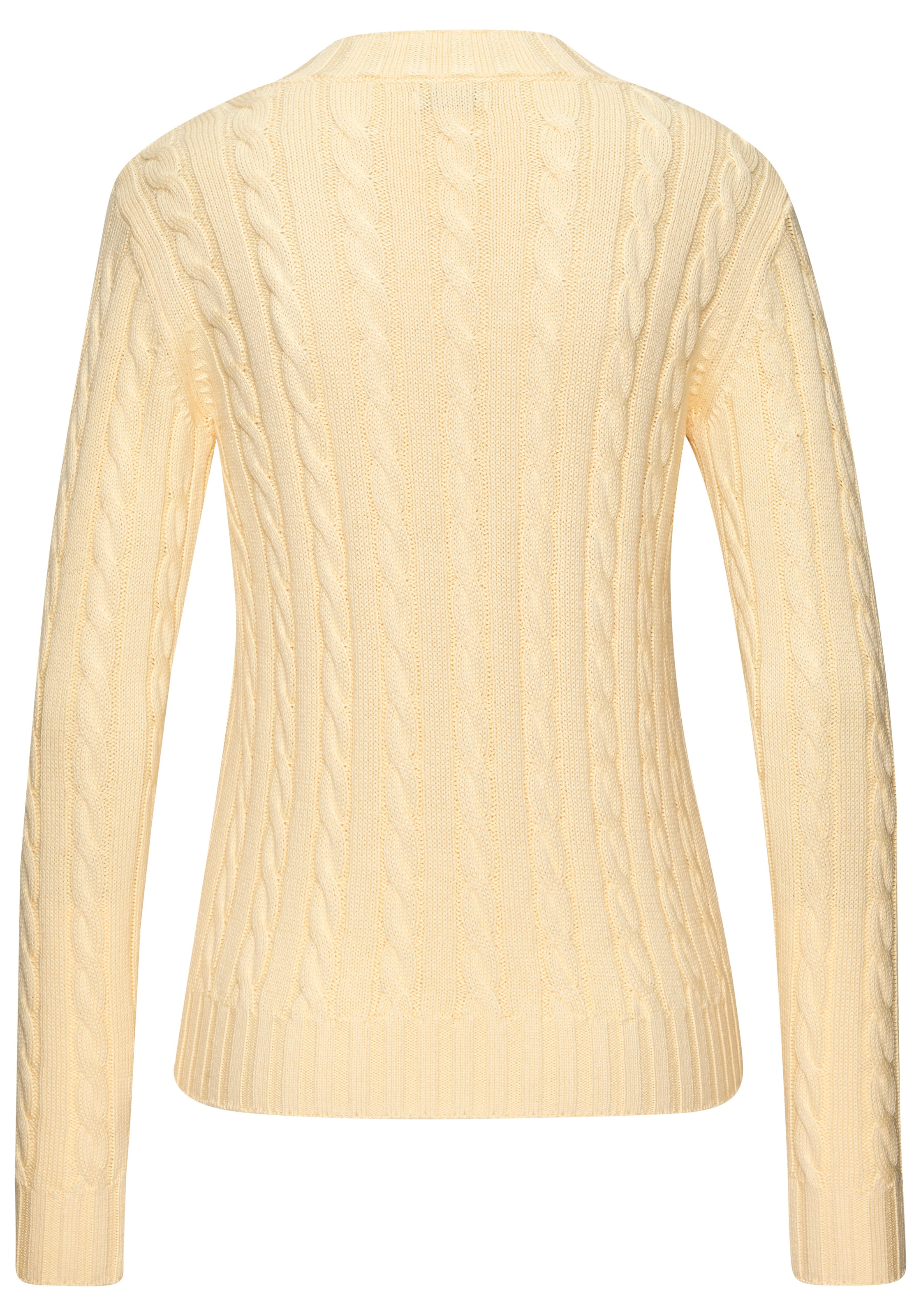 LASCANA Pull col V mit Zopfstrickmuster