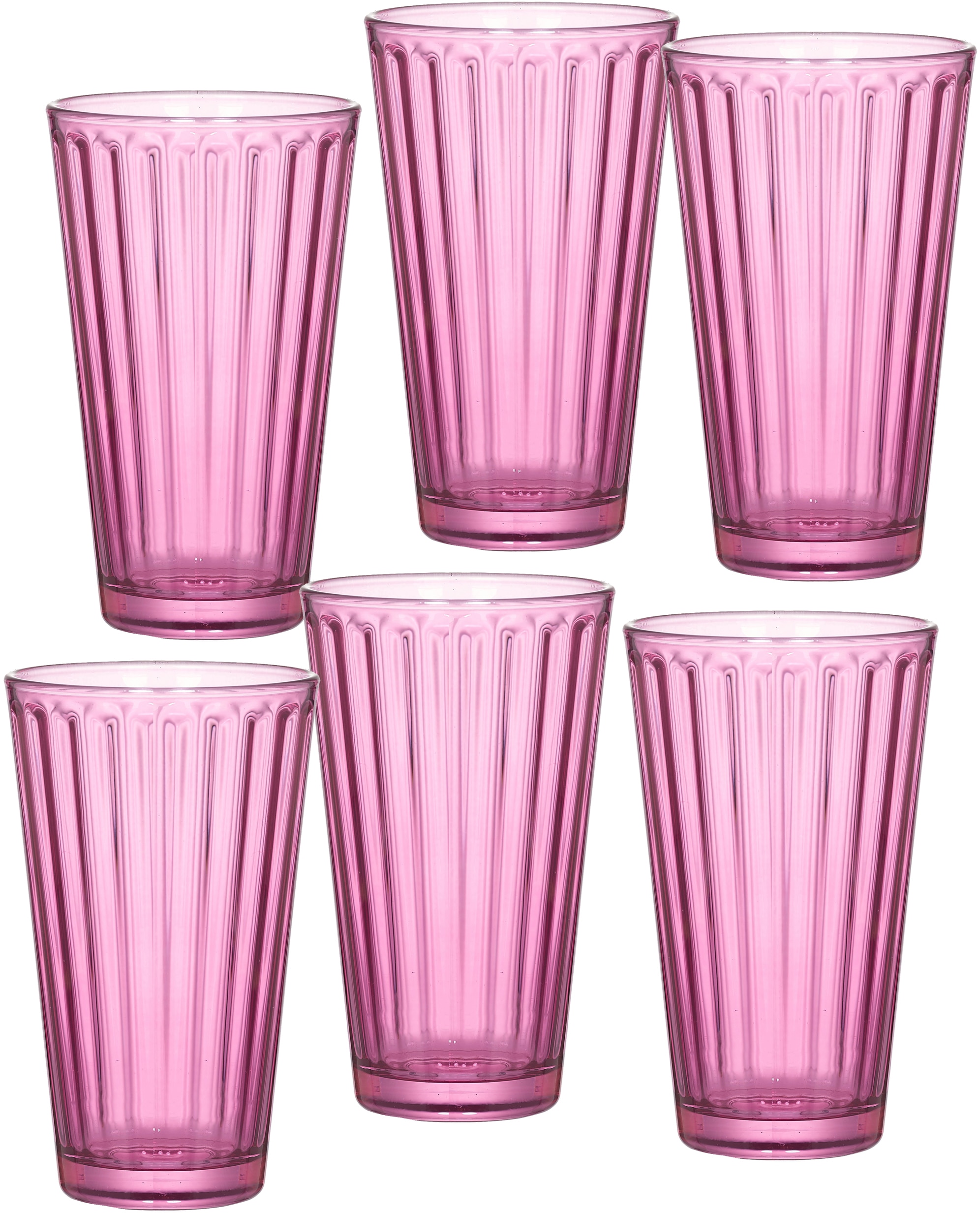 Ritzenhoff & Breker Longdrinkglas »Lawe«, (Set, 6 tlg., 6 Longdrinkgläser, je 400 ml), topaktuelles Innen-Facettierung