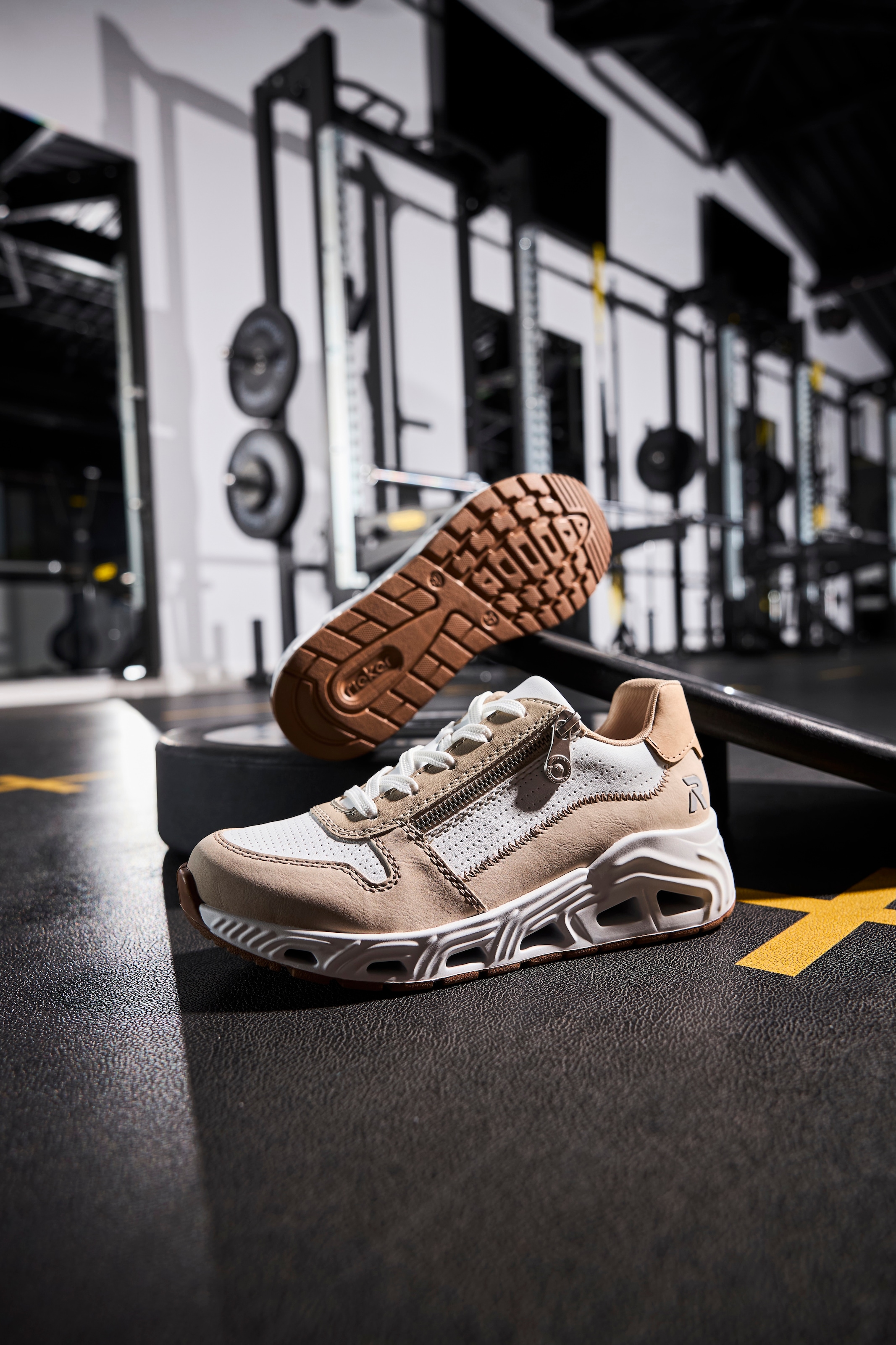 RIEKER Sport Baskets compensées  Schnürschuh, Halbschuh, Freizeitsneaker mit Reissverschluss