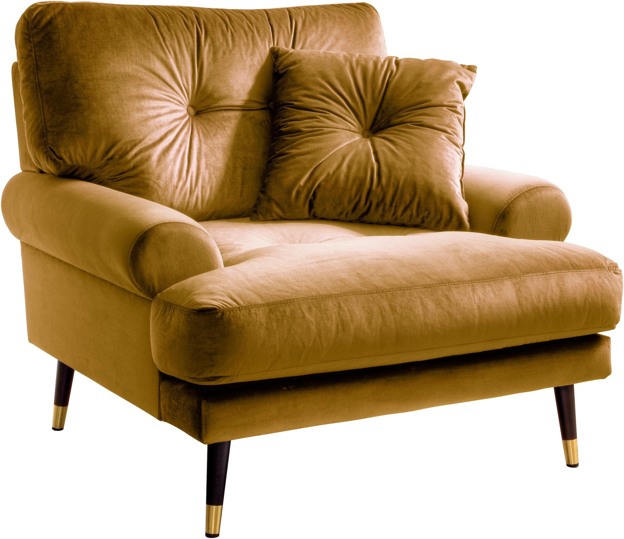 Trends by HG Loungesessel »TOKIO«, in Microfaser mit hochwertigem Holz/Metallfuss