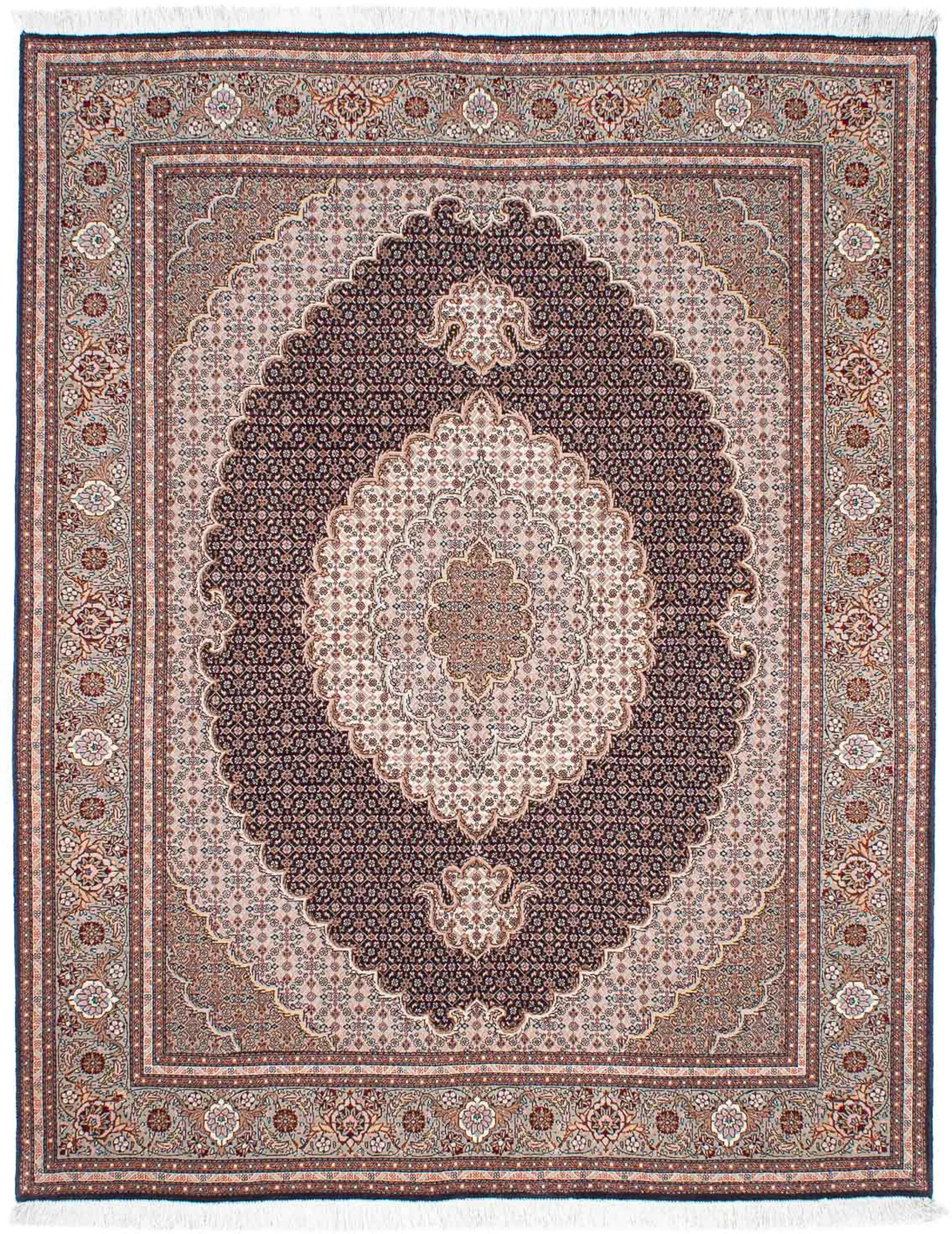morgenland Orientteppich »Perser - Täbriz - 187 x 150 cm - hellbraun«,  rechteckig, Wohnzimmer, Handgeknüpft, Einzelstück mit Zertifikat  versandkostenfrei auf