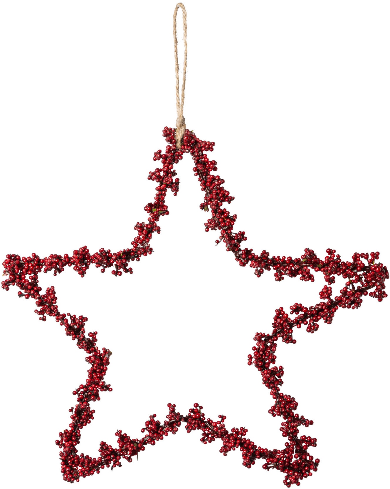 Dekostern »Weihnachtsstern, Weihnachtsdeko rot«, (6 St.), mit Mini-Beeren,...