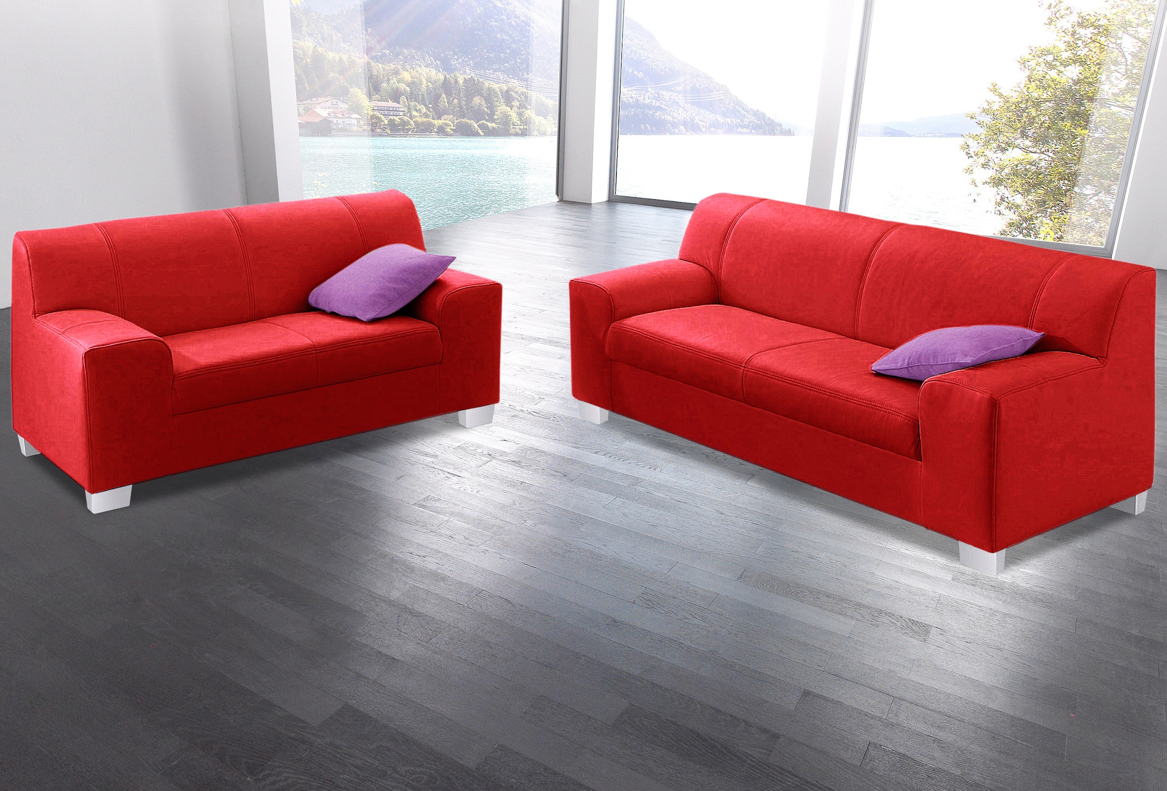 DOMO collection Polstergarnitur »Amando«, (Spar-Set), bestehend aus 2er- und 3er-Sofa