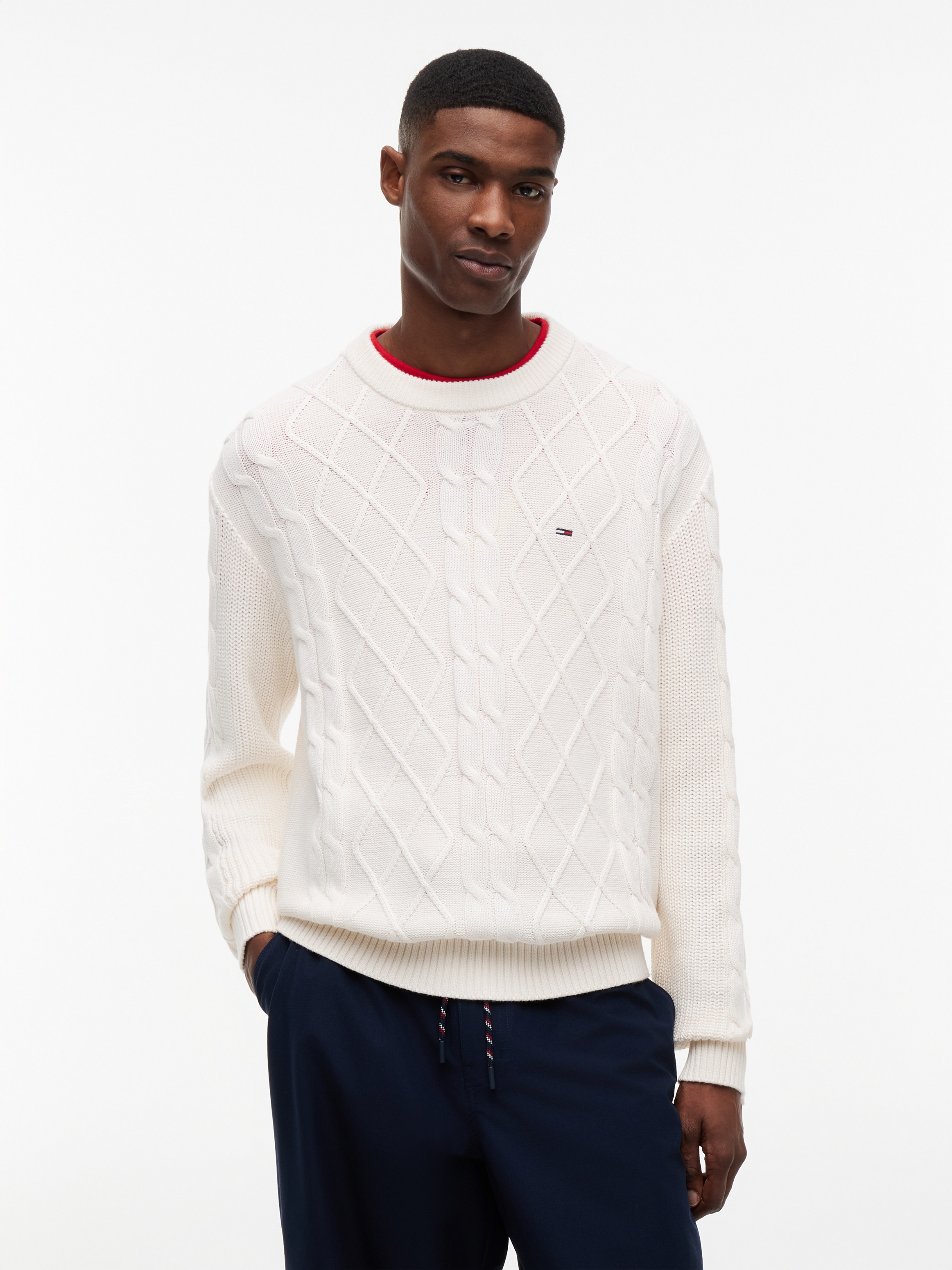 Tommy Jeans Rundhalspullover »TJM REG CABLE KNIT SWEATER«