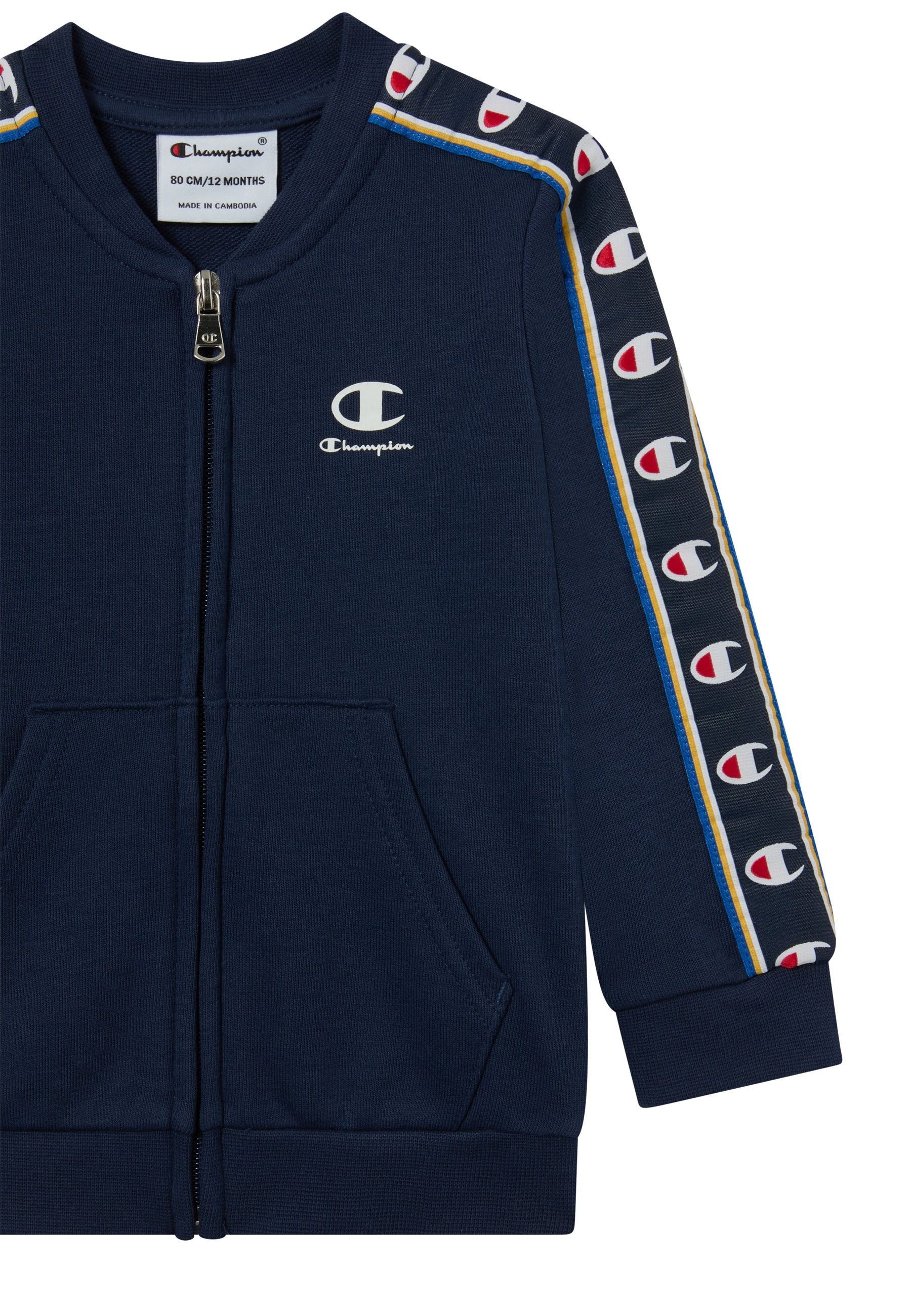 Champion Combinaison d'entraînement »Sports-inspired Toddler Terry Full Zip Sweatsuit with tape detailing« 2 pièces zweiteiliges Set, mit Reissverschluss, aus Baumwolle und Polyester
