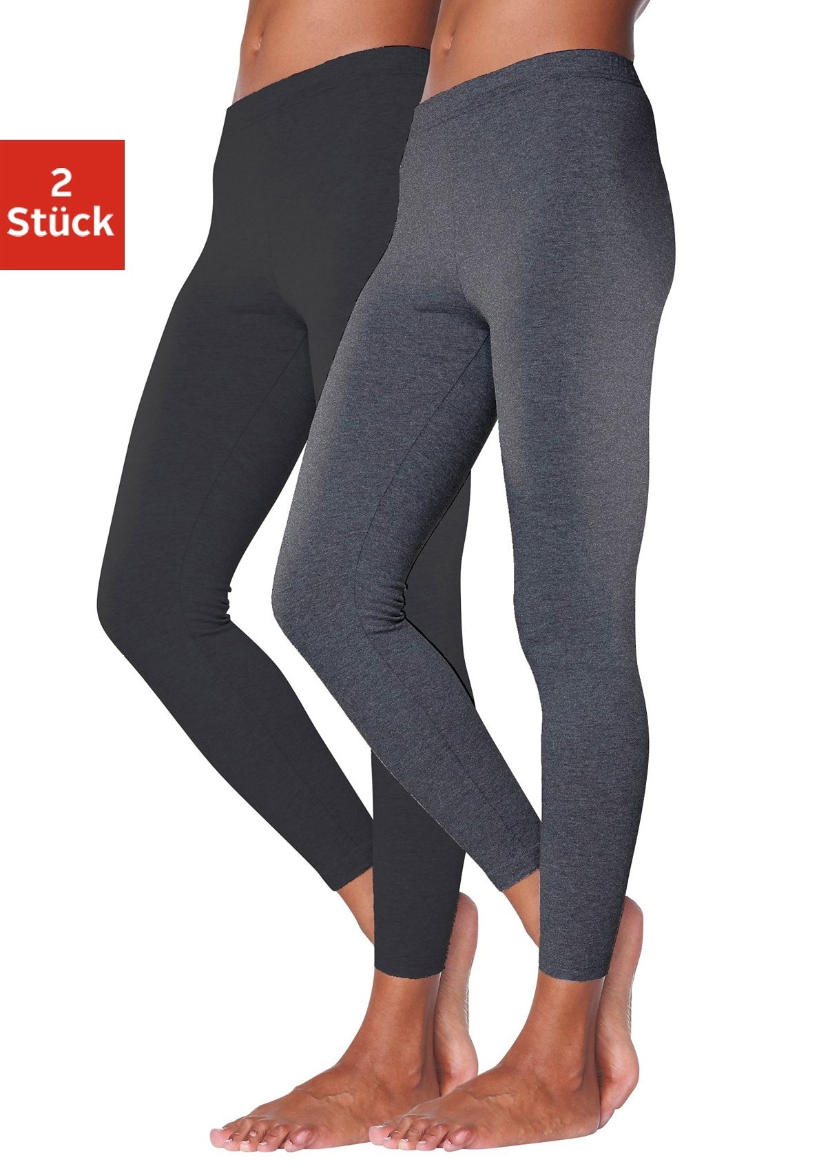 Vivance active Leggings, (2er-Pack), mit Gummibund, Loungewear