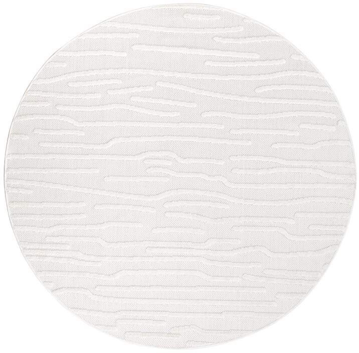 Carpet City Teppich »In-& Outdoorteppich Santorini 450, 3D-Effekt, Gestreift«, rund, 5 mm Höhe, Wetterfest & UV-beständig für Terrasse, Balkon, Küche, Flur