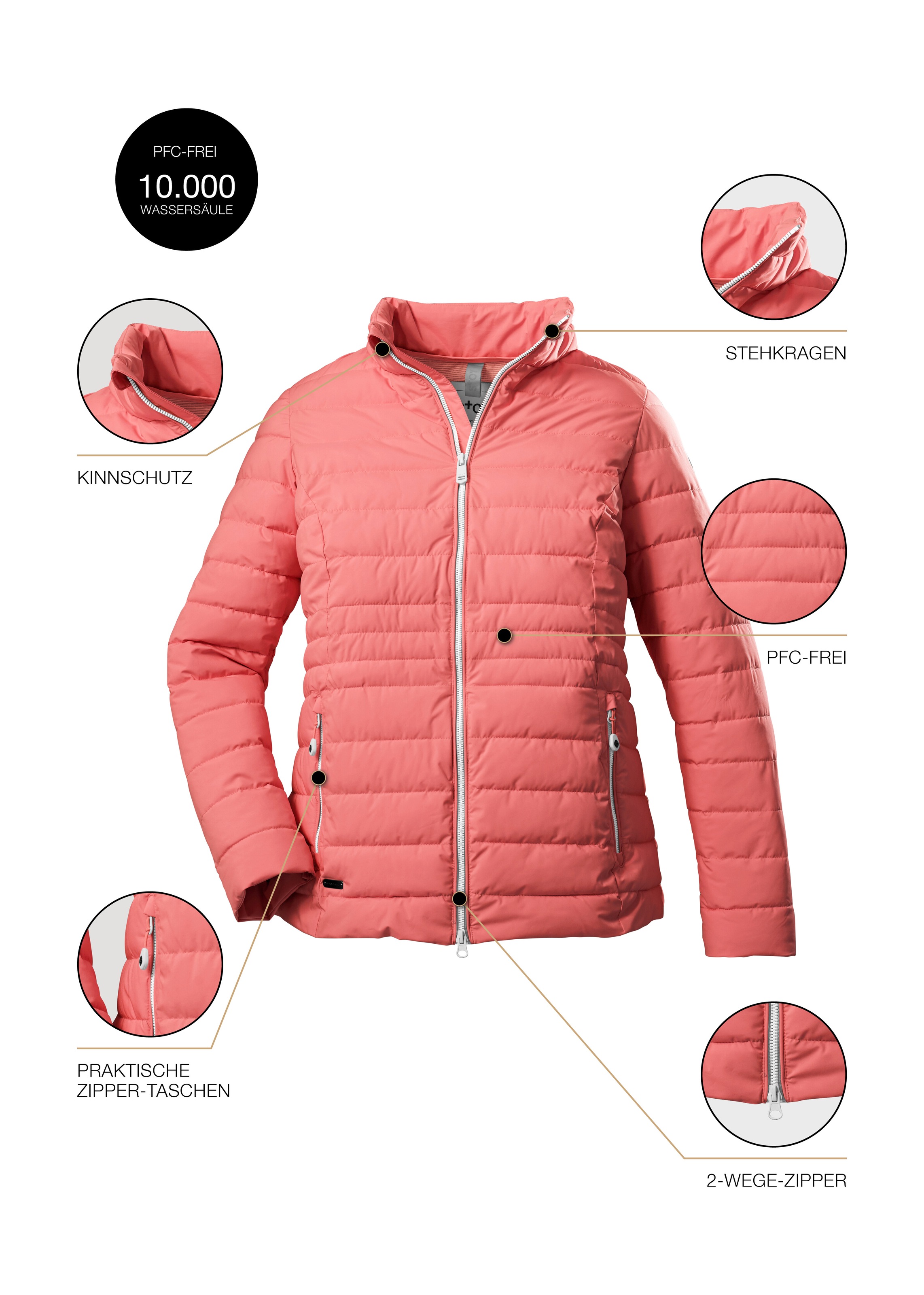 STOY Steppjacke »STS 21 WMN QLTD JCKT«, Leichte, atmungsaktive Damenjacke, wasserabweisend, umweltfreundlich
