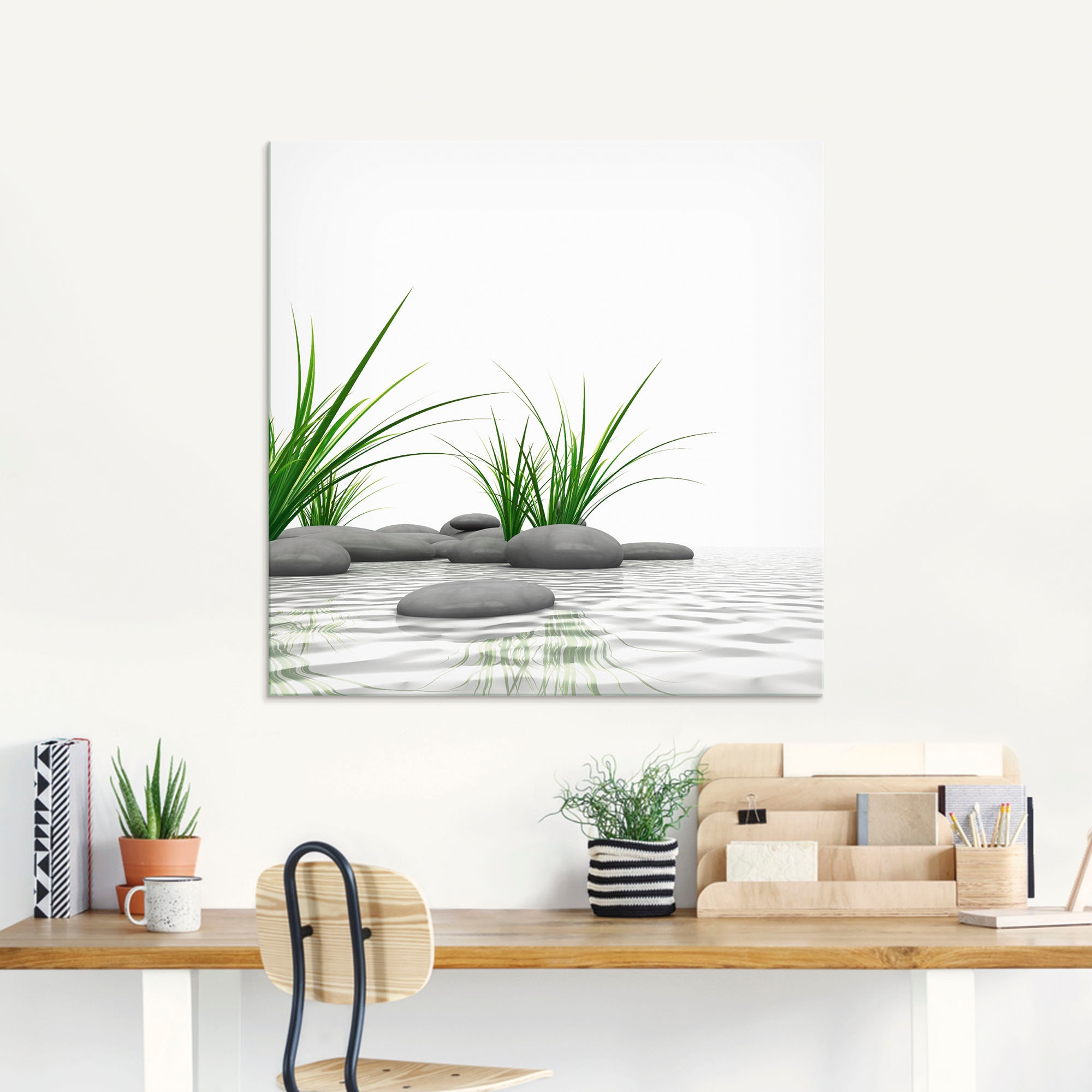 Image of Artland Glasbild "3D Steine" Zen 1 Stk. tlg. in verschiedenen Grössen