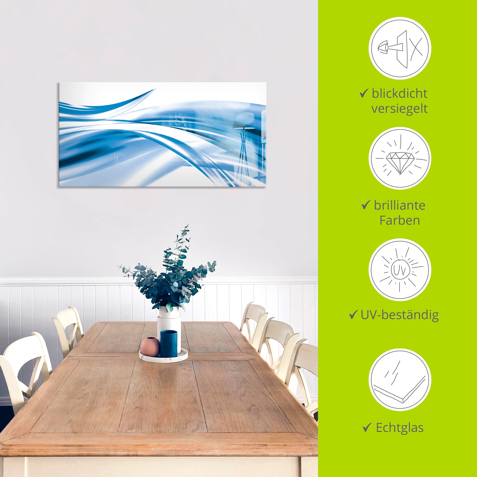 Artland Glasbild »Schöne Welle - Abstrakt«, Gegenstandslos, (1 St.), in verschiedenen Grössen