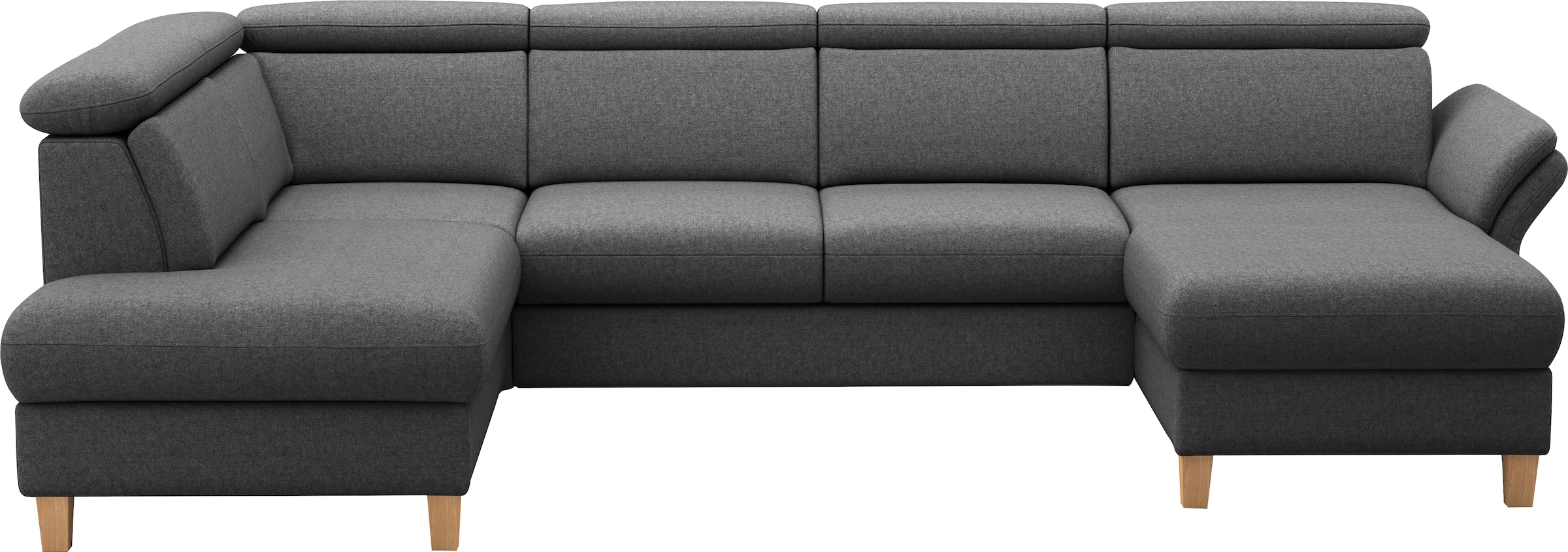 Home affaire Wohnlandschaft »Glendale, U-Form« inkl. Kopfteilverstellung, wahlweise mit Vorziehsitz und Bettkasten