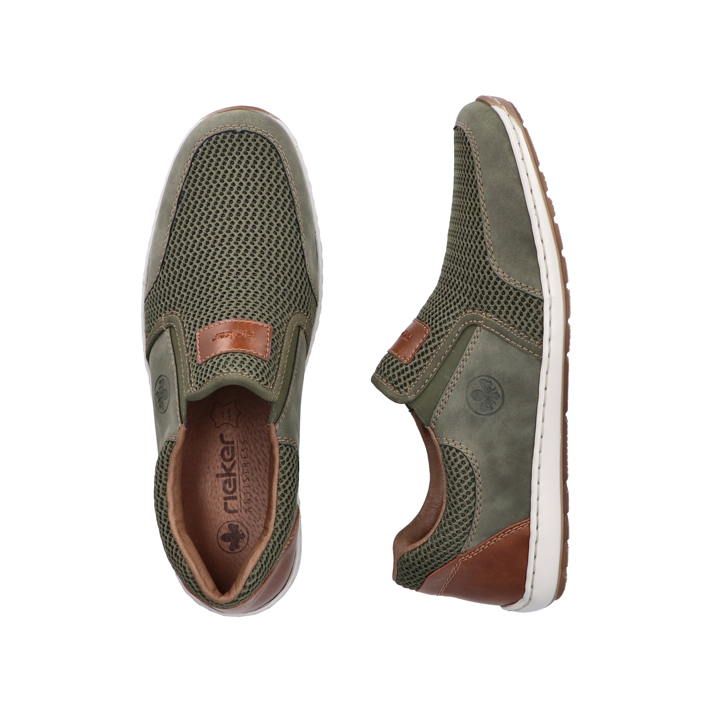 Rieker Slipper  Sommerschuh, Schlupfschuh, Freizeitschuh mit kontrastfarbenen Besätzen