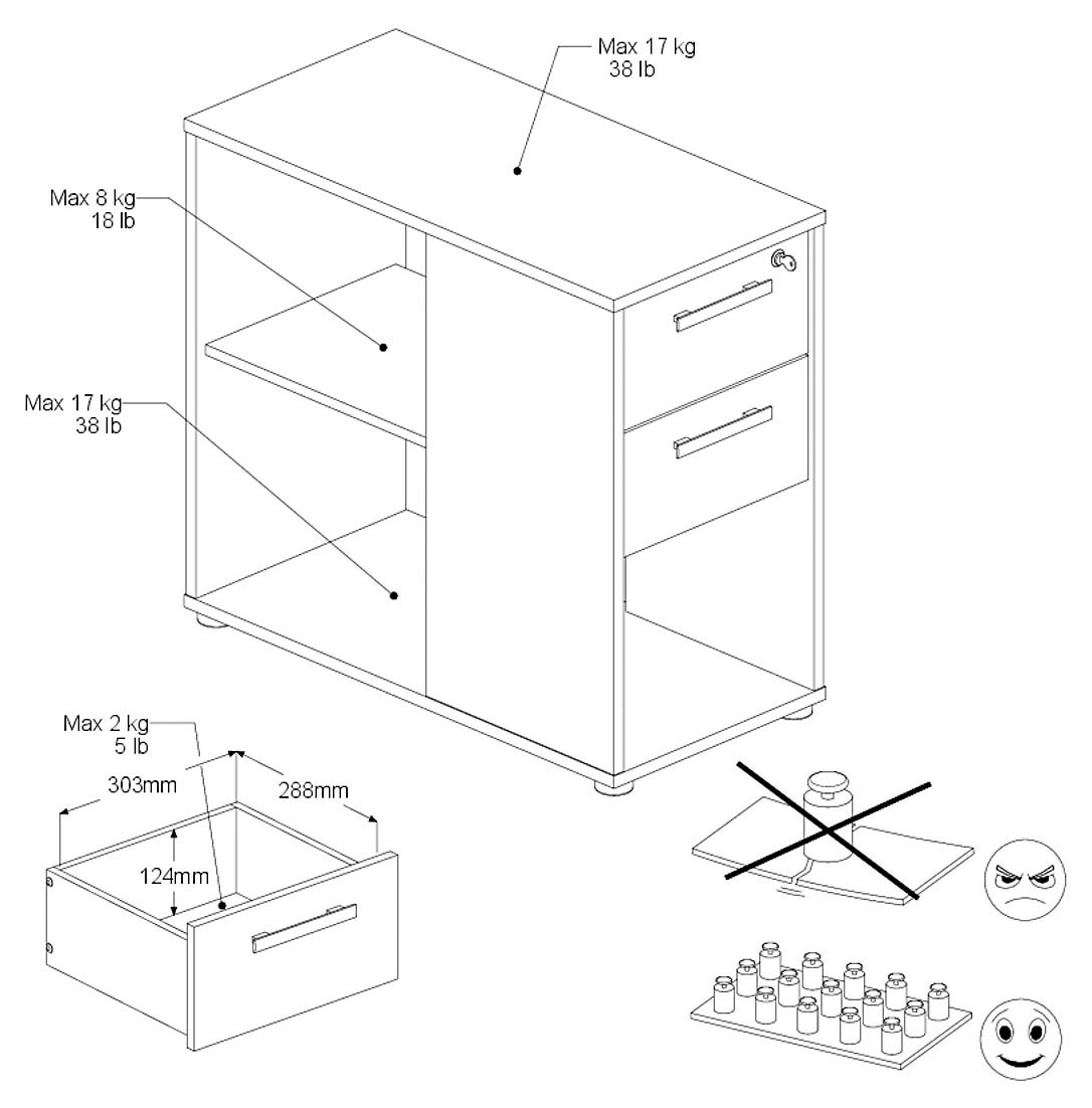Parisot Büromöbel-Set »Start Up« Set, 3-tlg., 3 tlg. Gesamtarbeitsfläche 189 x 80 cm