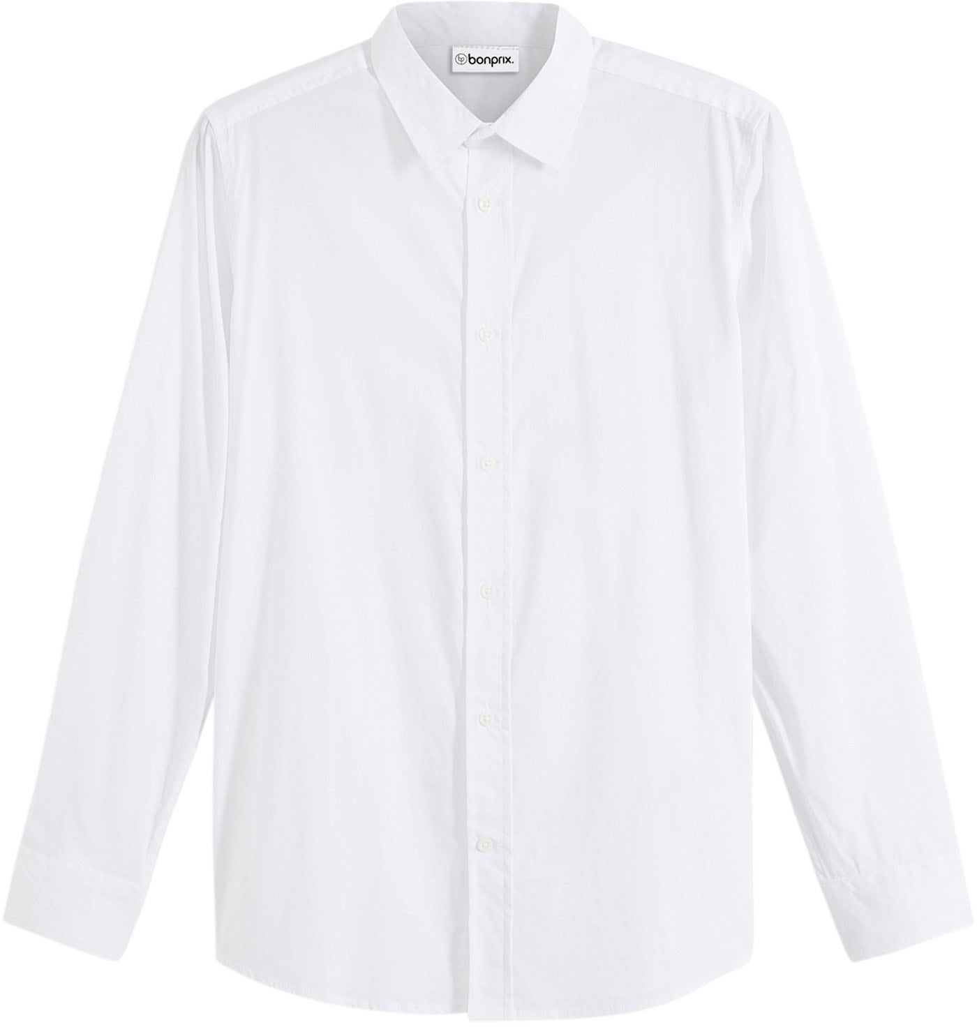 bonprix Chemise à manches longues schmale Passform, aus Baumwolle, Polyamid und Elasthan, Kentkragen