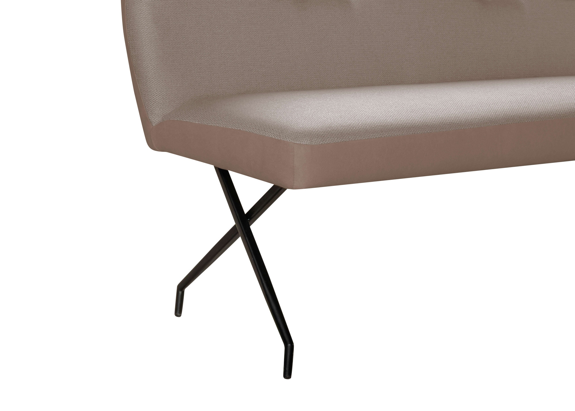 GOODproduct Eckbank »Bruna Esszimmerbank, Bank, Küchenbank, Polsterbank« Mattschwarzes Metallgestell, 2-Stoff-Design, Wellenfederung im Sitz