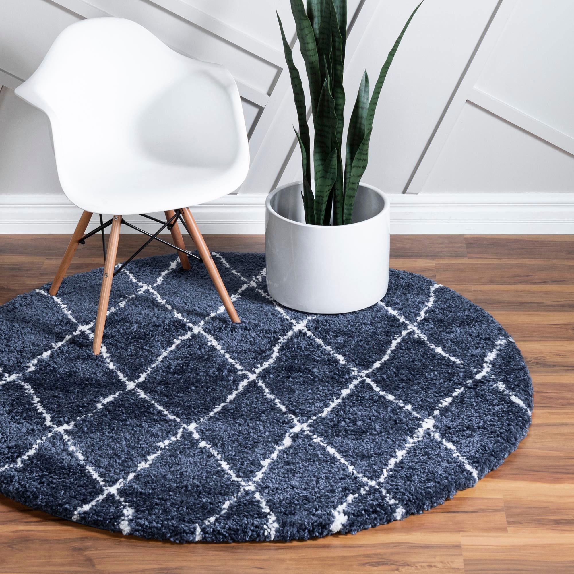 Image of Myflair Möbel & Accessoires Hochflor-Teppich "Temara Shag, LAGERRÄUMUNG" rund 51 mm Höhe gewebt, Rauten Design, weich & kuschelig