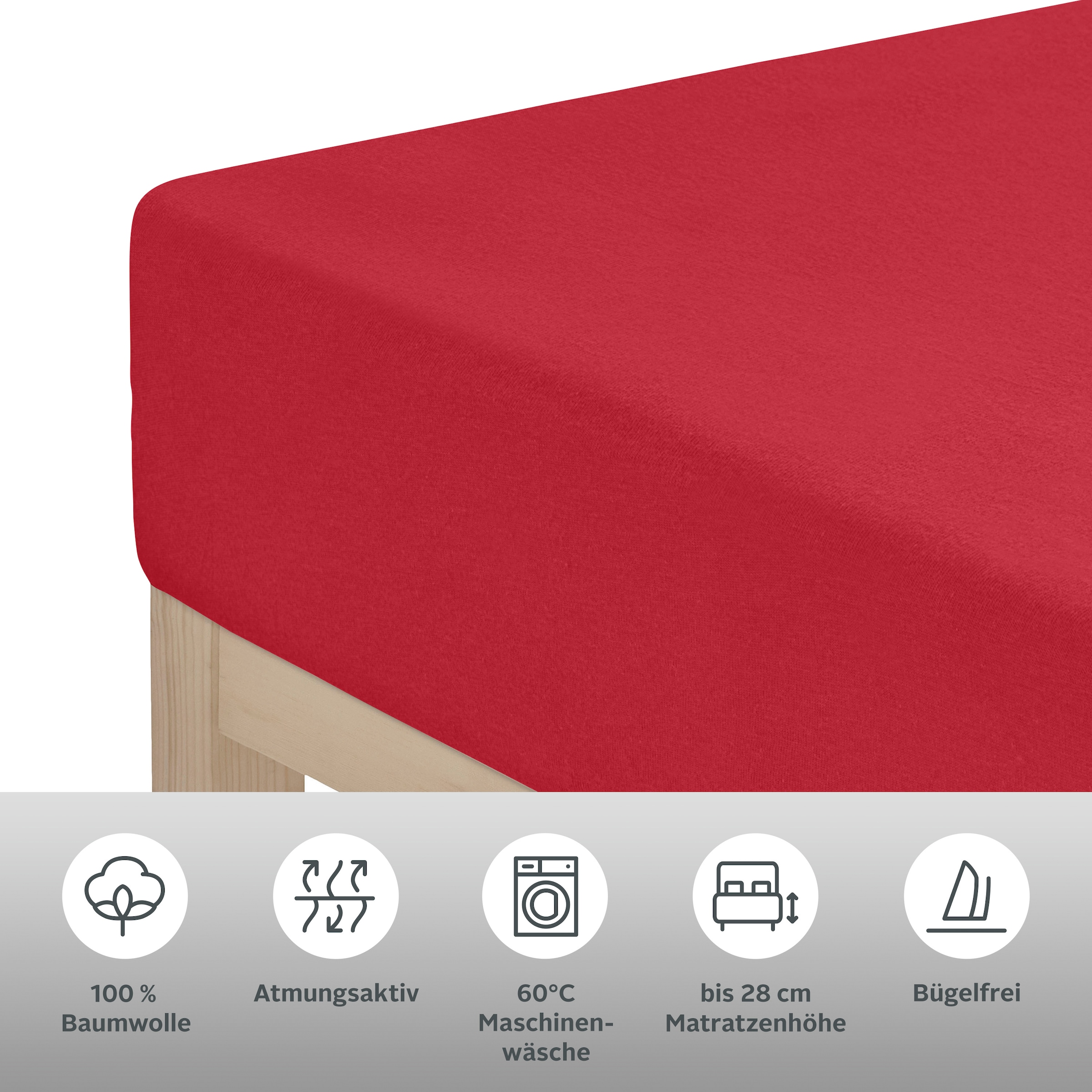 GOODproduct »BLACKBERRY in PREMIUM und BASIC Qualität, 100% Baumwolle« für hohe Matratzen bis 28 cm, Bettlaken, Spannbetttuch, Boxspring