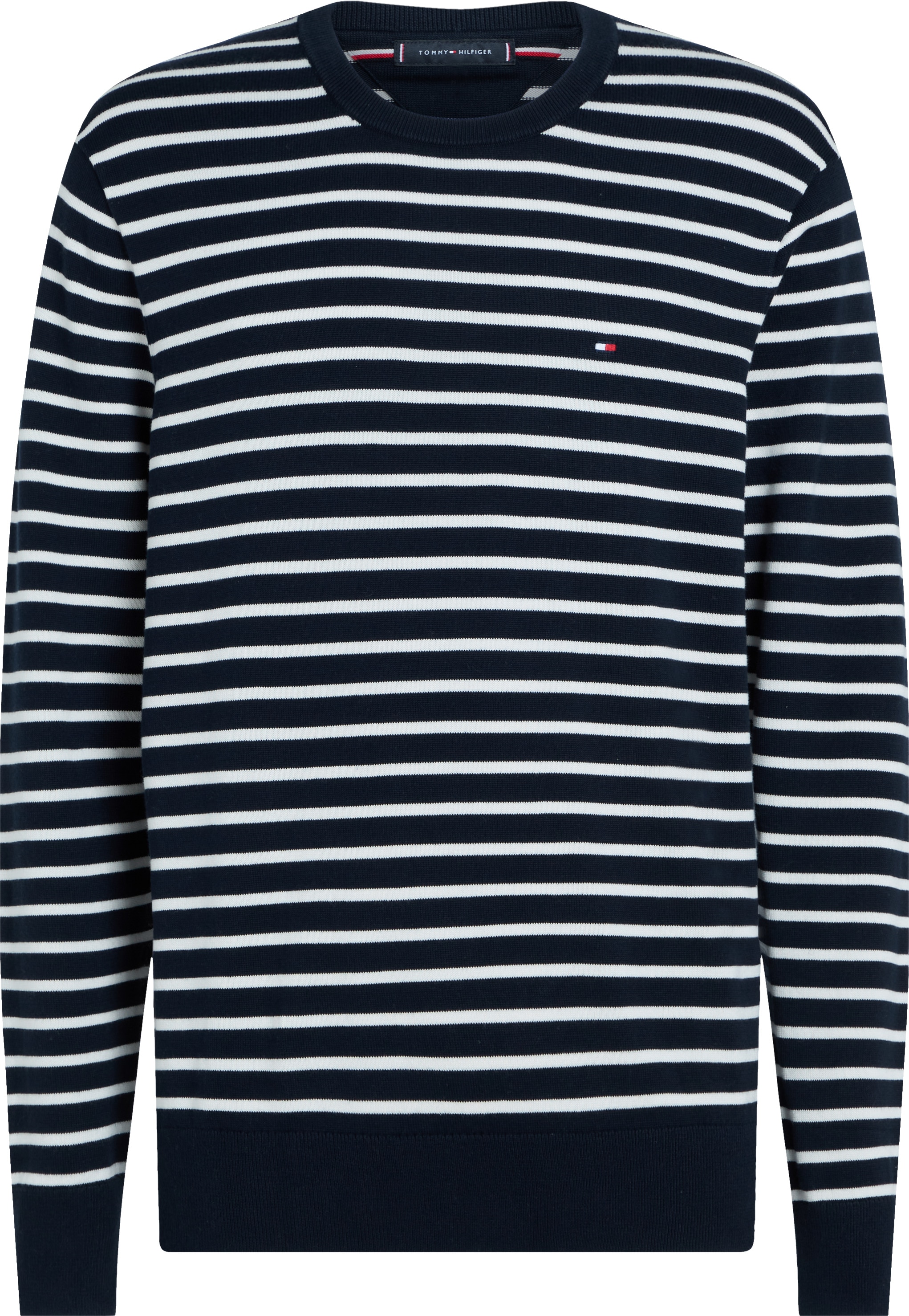 Tommy Hilfiger Big & Tall Rundhalspullover »BT-ESSENTIAL COTTON CREW NECK-B«, in Grossen Grössen, Logostickerei