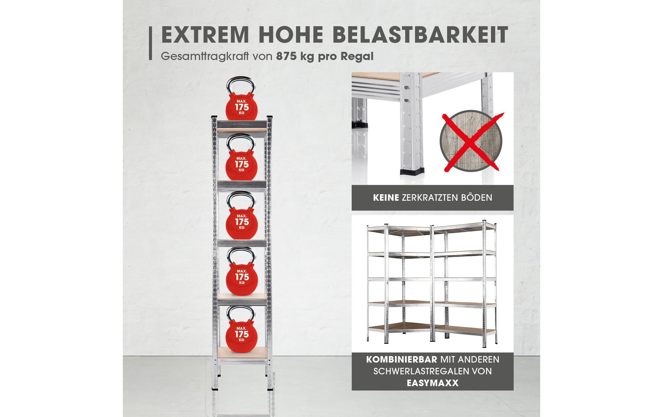 EASYmaxx Schwerlastregal »180 x 40 x 40 cm«