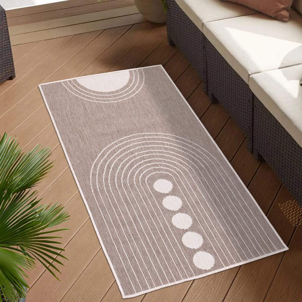 Carpet City Outdoorteppich »DUO RUG 5739« rechteckig 5 mm Höhe Wendeteppich Wetterfest In- & Outdoor, Balkon, Terrasse, Wohnzimmer